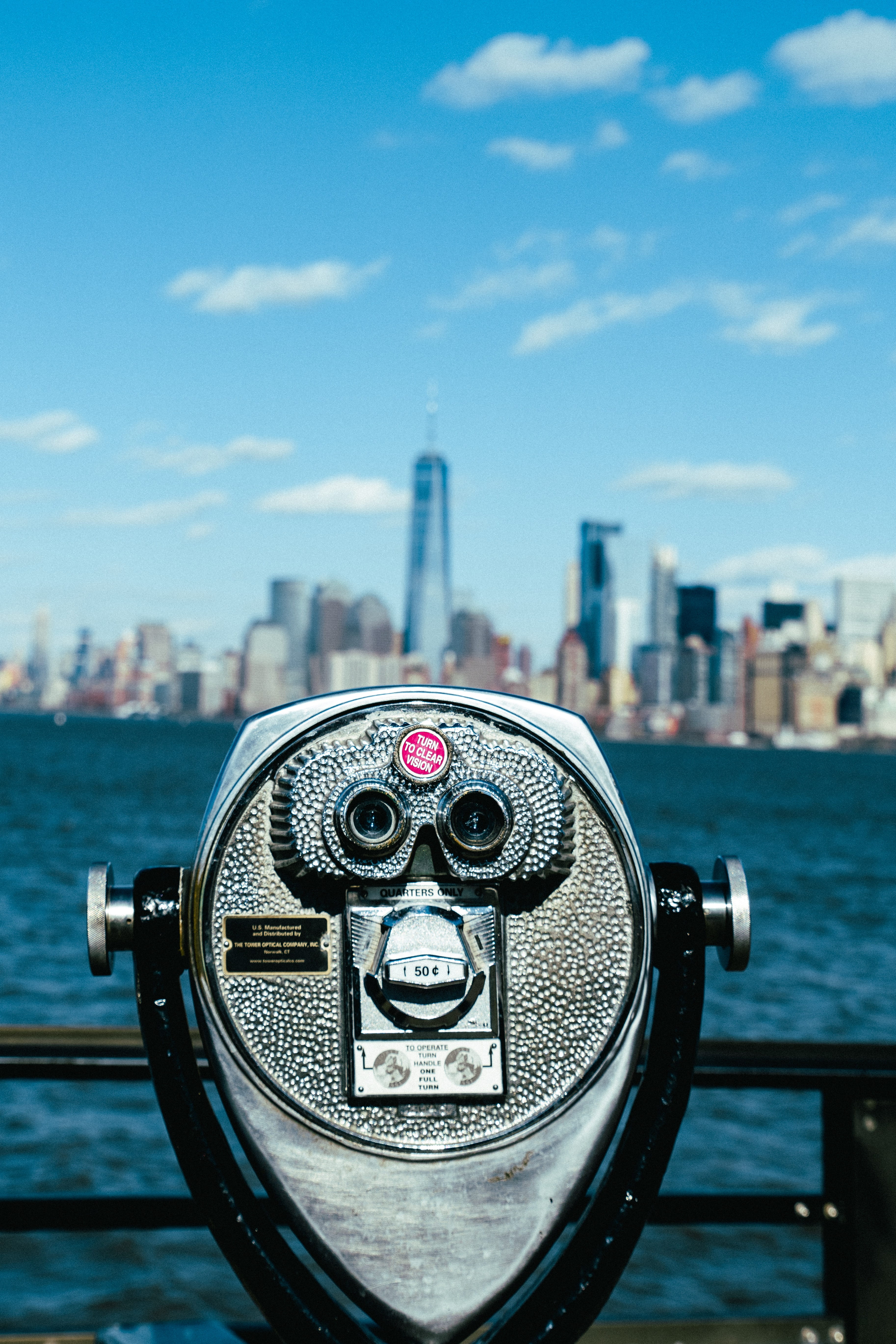 skyline, coin-operated binoculars, metal, tartan, binoculars, surveillance, nyc, hand-held telescope, nature, wristwatch, viewer, toy, view, liberty island, Phone HD Wallpaper