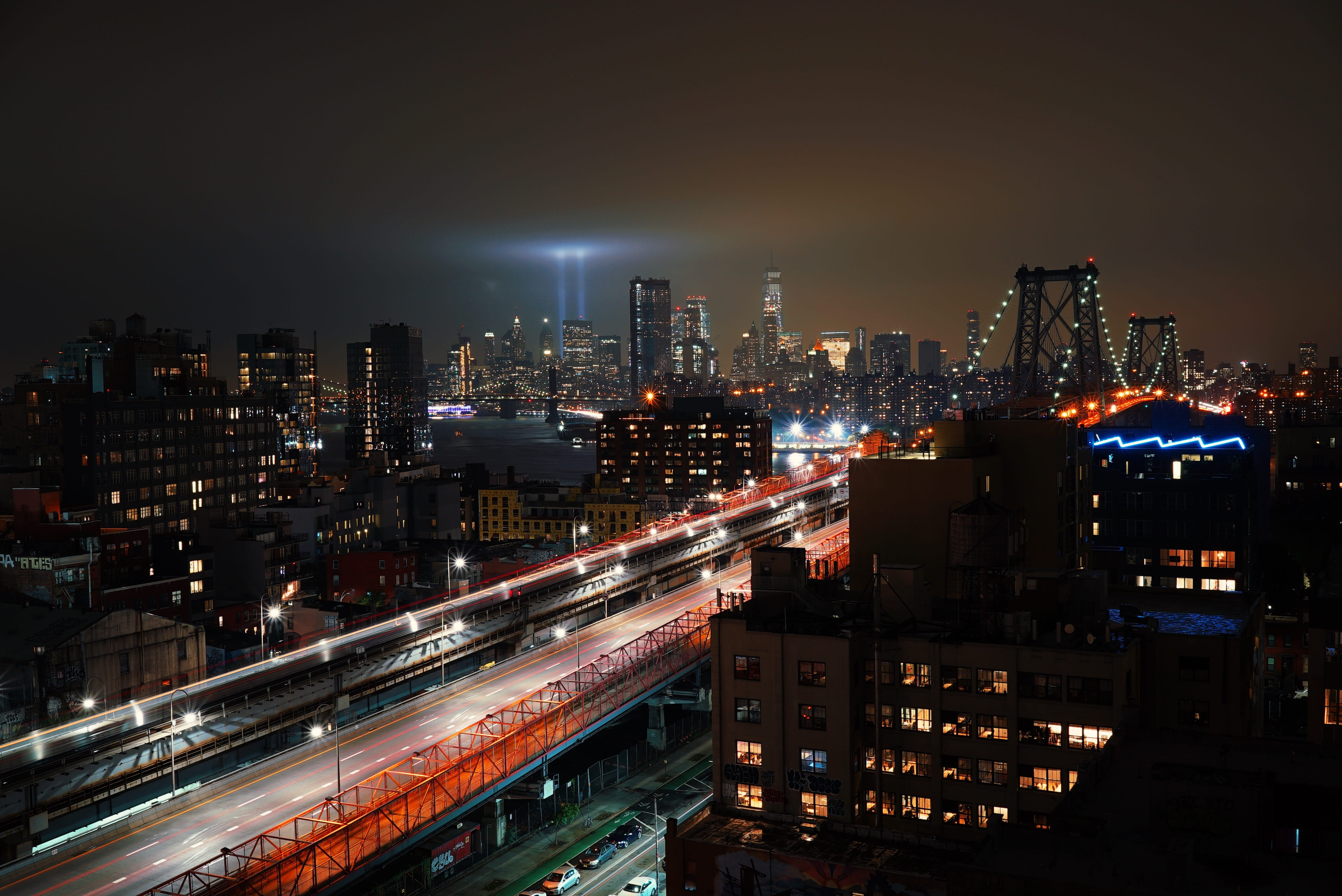 city Life, building Exterior, modern, skyline, outdoors, tower, china - East Asia, 4K, long exposure, traffic, built Structure, business, light - Natural Phenomenon, HD Wallpaper
