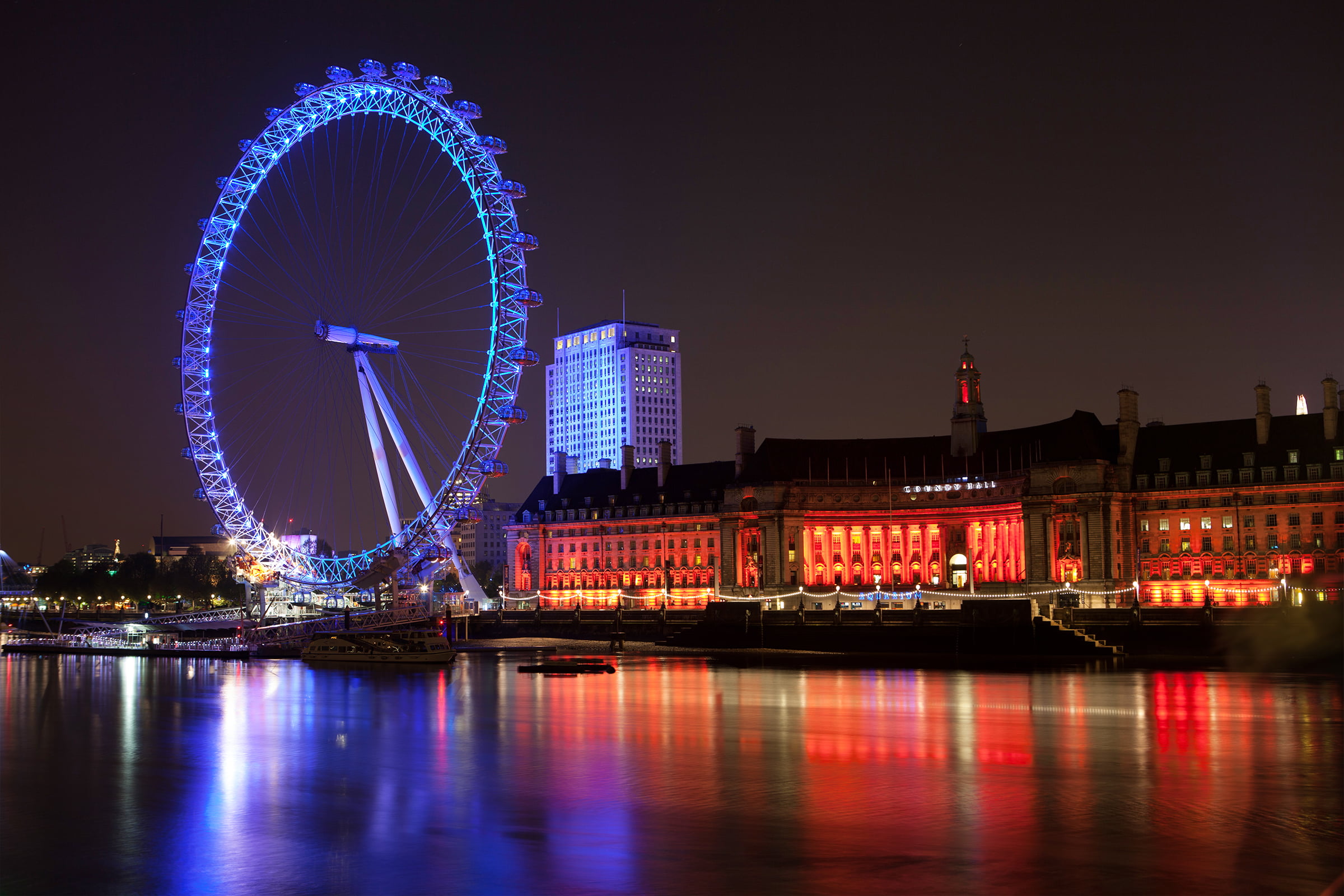 architecture, Londra, England, famous Place, s, London Eye, London  Eye, london, bridge - Man Made Structure, 1080P, Night, cityscape, river, Bye Bye, HD Wallpaper