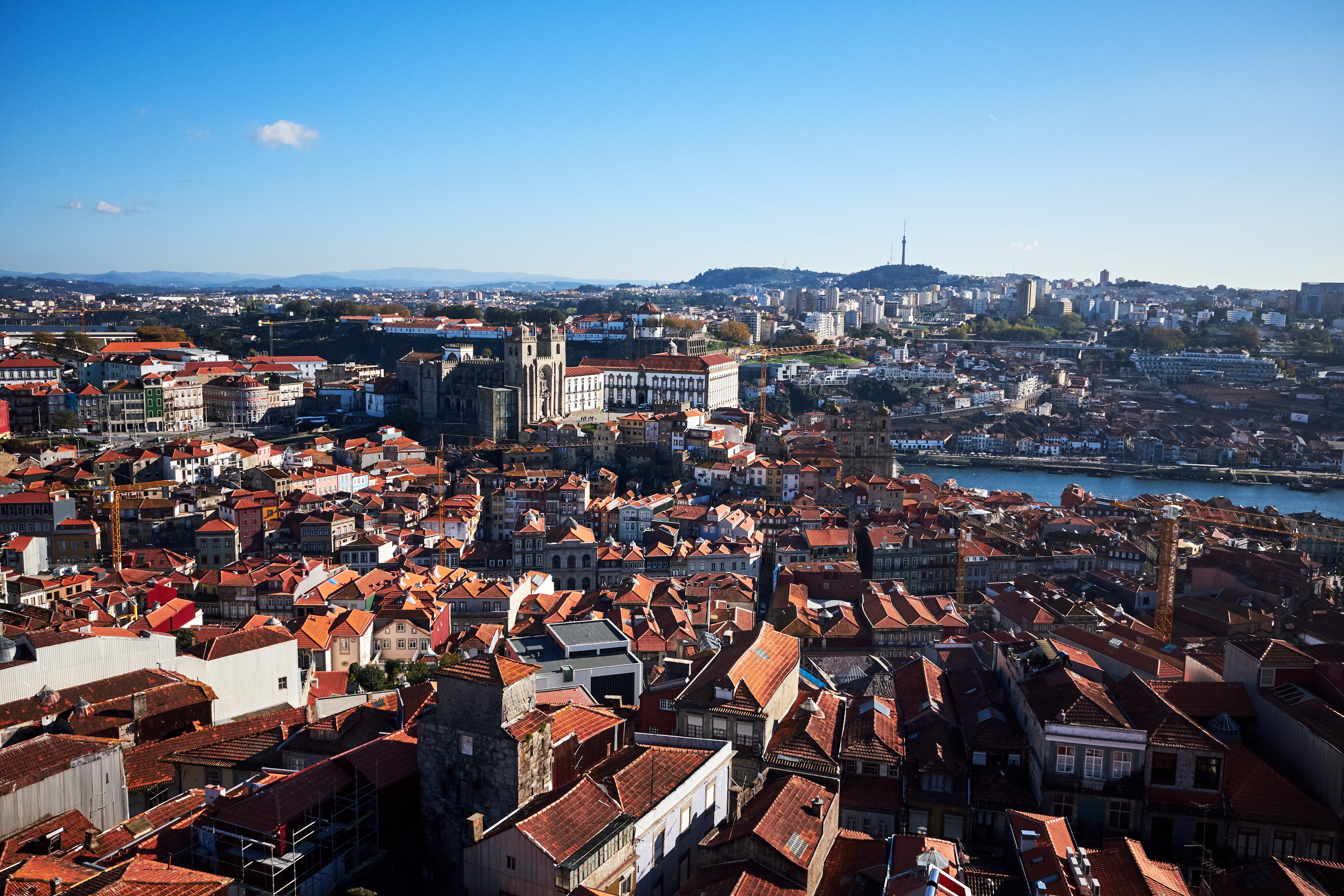 sky, city, crowd, crowded, porto, community, river, day, nature, building, roof, built structure, outdoors, high angle view, houses, architecture, old city, HD Wallpaper