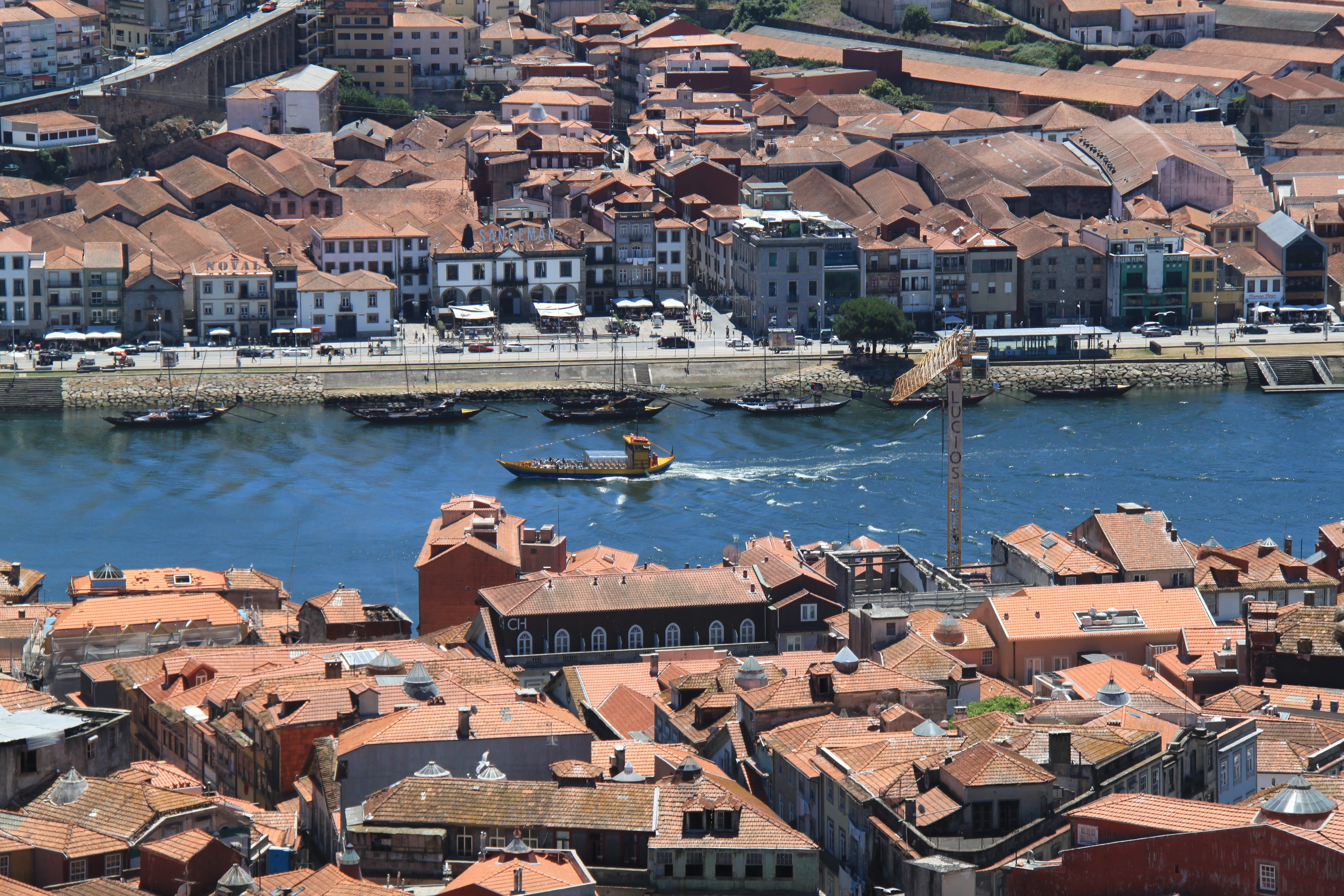 townscape, historic, oporto, river, house, crowded, travel destinations, rooftops, view, boat, nature, wine, 4K, building, building exterior, residential district, HD Wallpaper