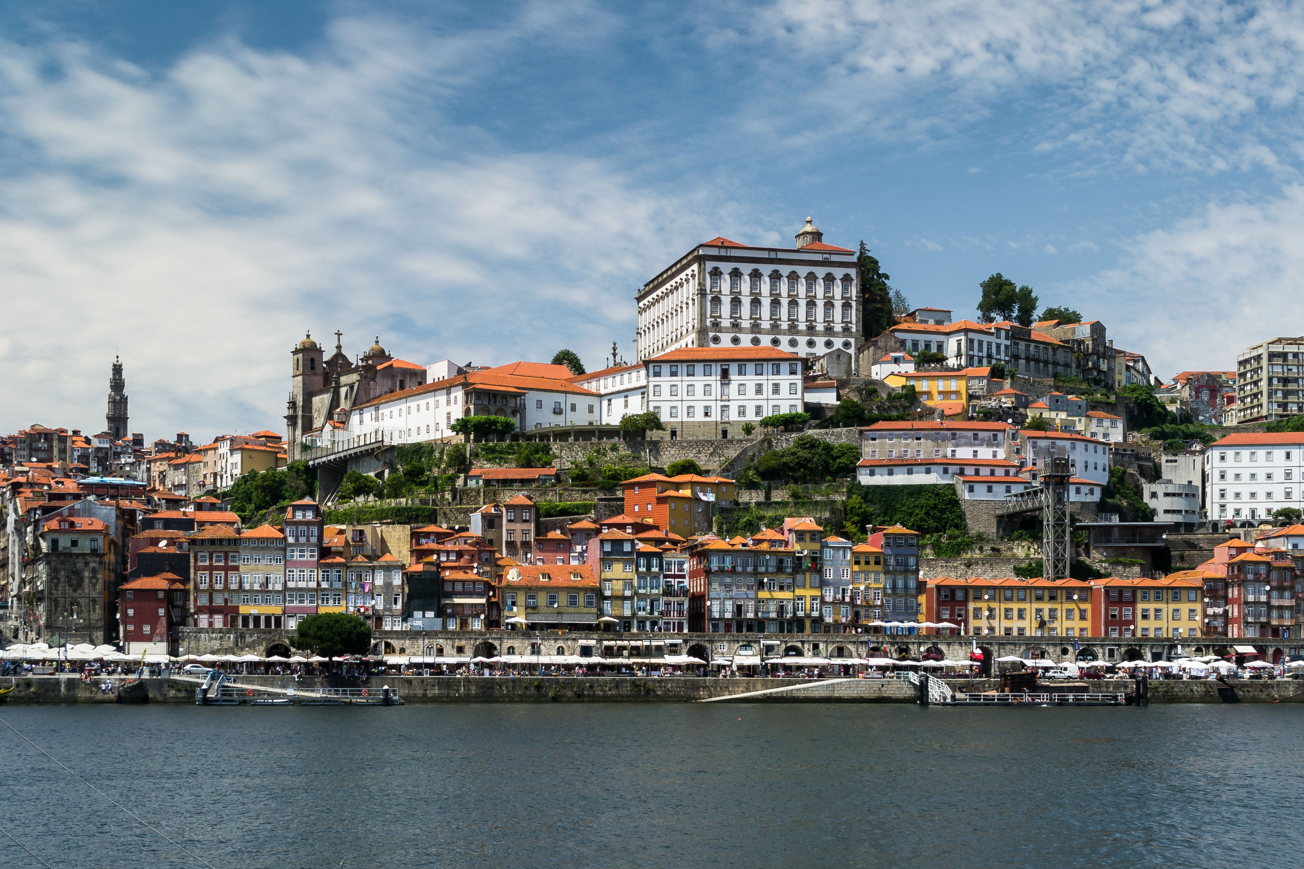 city, panoramic, outdoors, built structure, travel destinations, river, residential district, nature, sky, ribeira, no people, apartment, cloud - sky, building exterior, HD Wallpaper