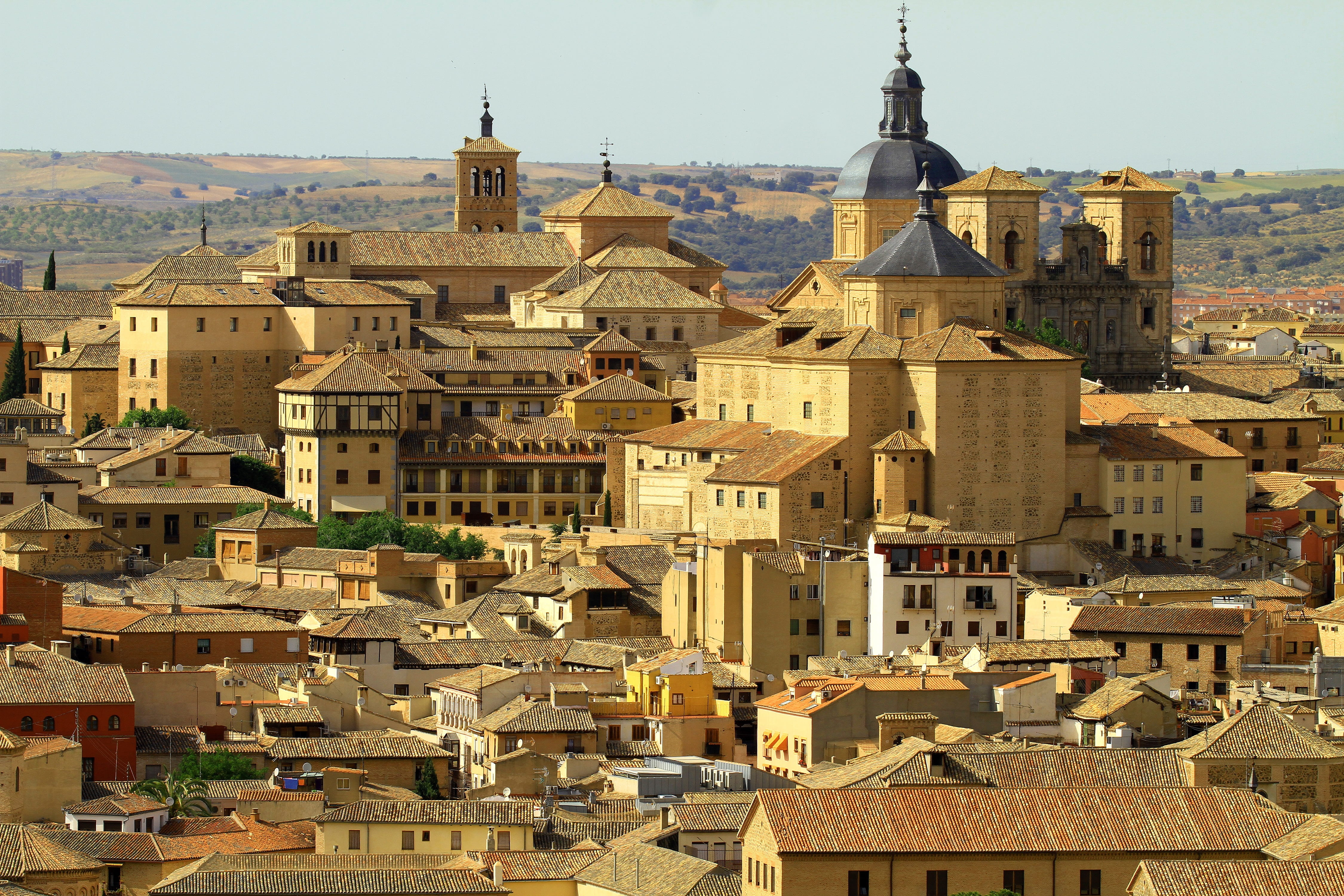 cityscape, community, medieval, heritage, day, catholic, historic, spanish, tower, old, mancha, city, famous, house, built structure, travel destinations, HD Wallpaper