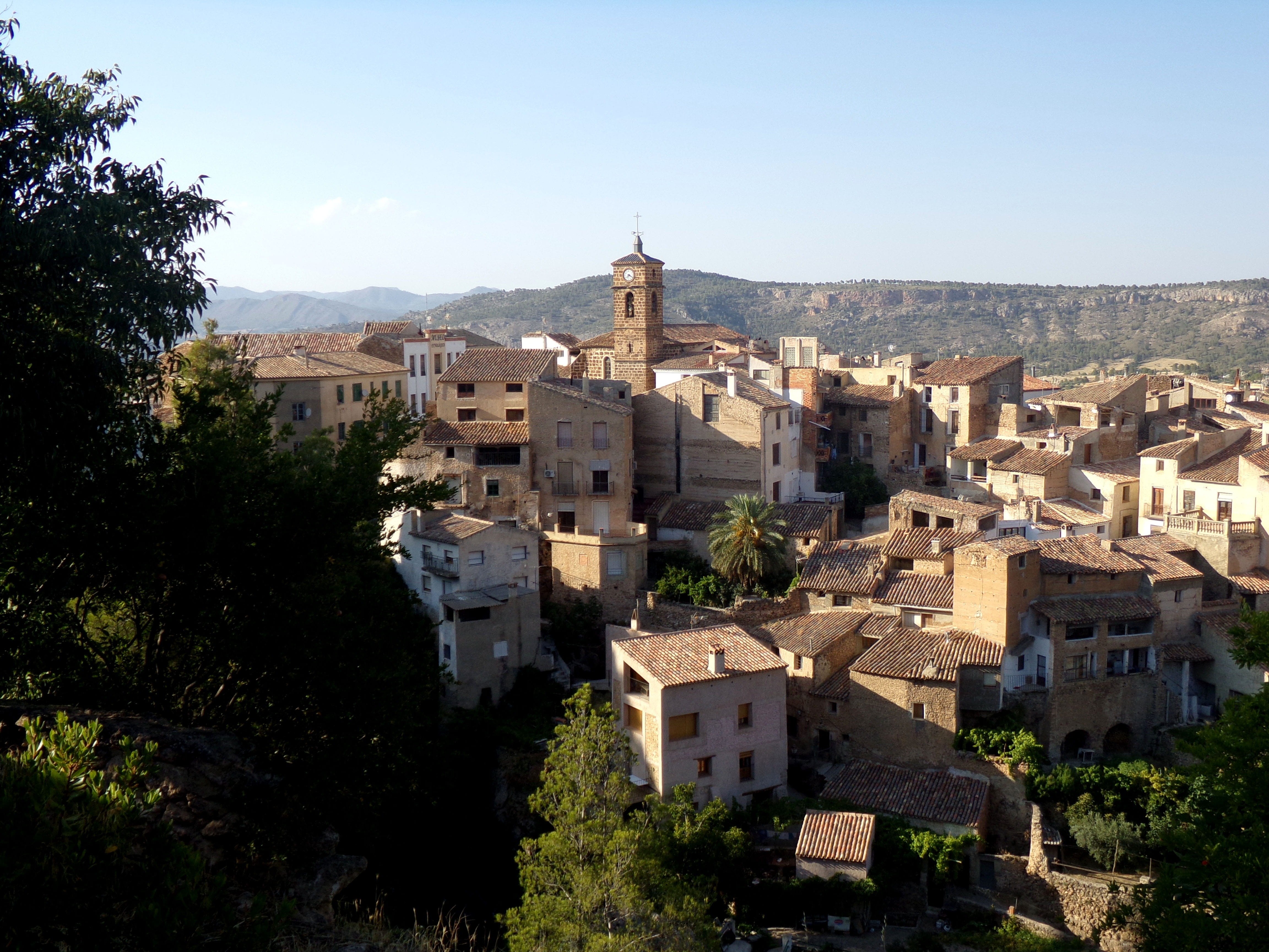 townscape, building, mountain, house, community, 4K, plant, landscape traditional, iberian southeast, no people, town, rural, building exterior, nature, HD Wallpaper