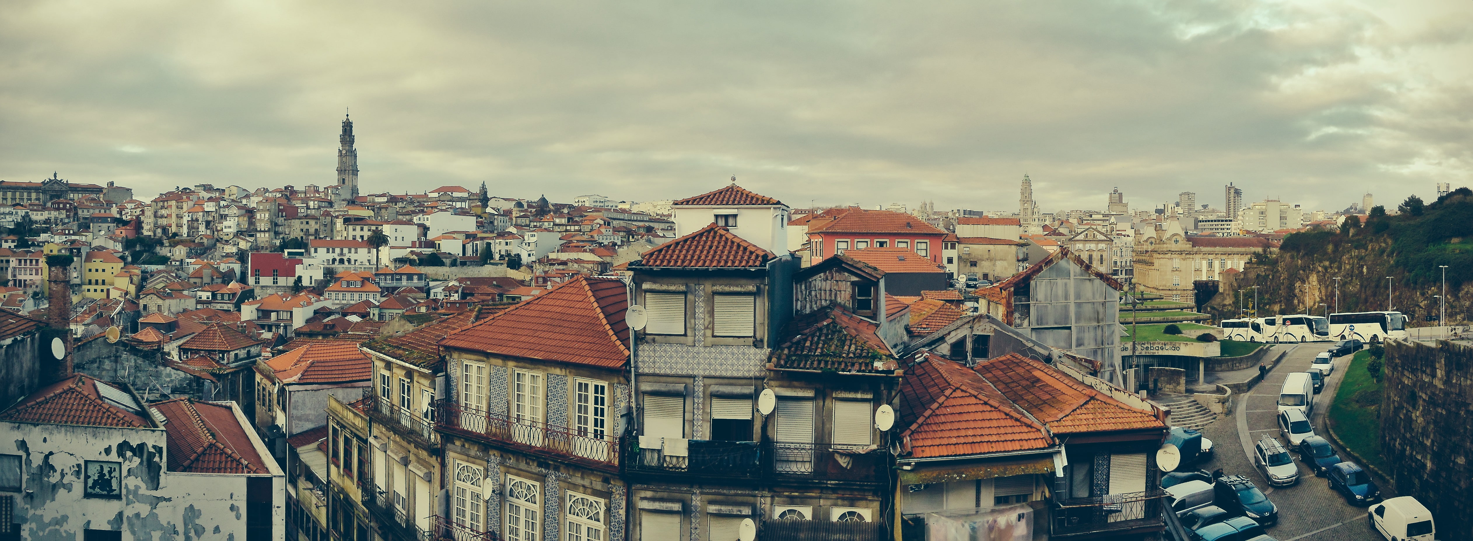 history, city, sky, outdoors, 4K, city life, the past, townscape, roof, travel destinations, street, no people, cloud - sky, building, high angle view, HD Wallpaper