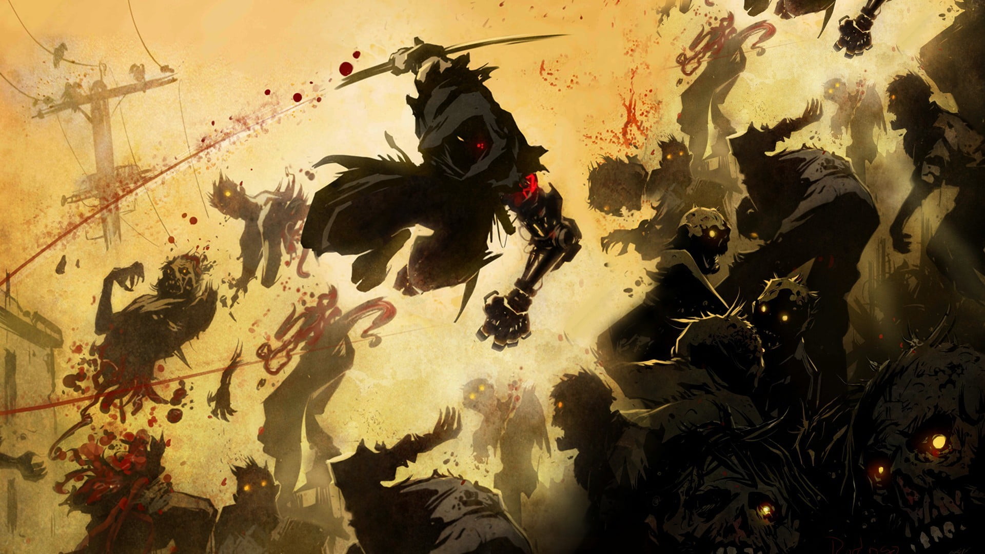 warrior, ninja gaiden z, architecture, dirt, built structure, blood, day, no people, 1080P, Ninja Gaiden, pets, cyborg, low angle view, ninjas, ninja robots, HD Wallpaper