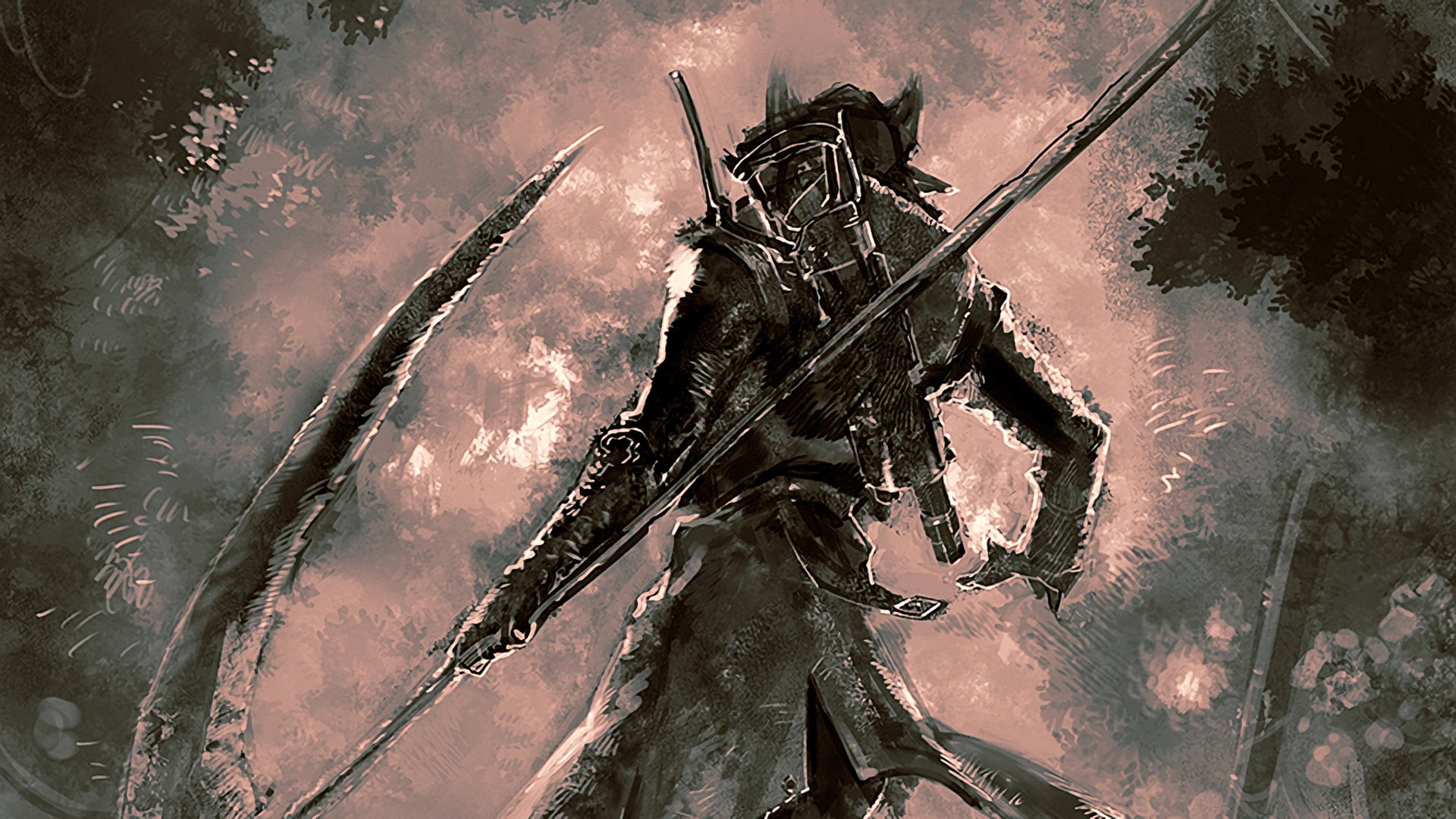 Bloodborne, scythe, person, character, holding, Video Game, illustration, 1080P, HD Wallpaper