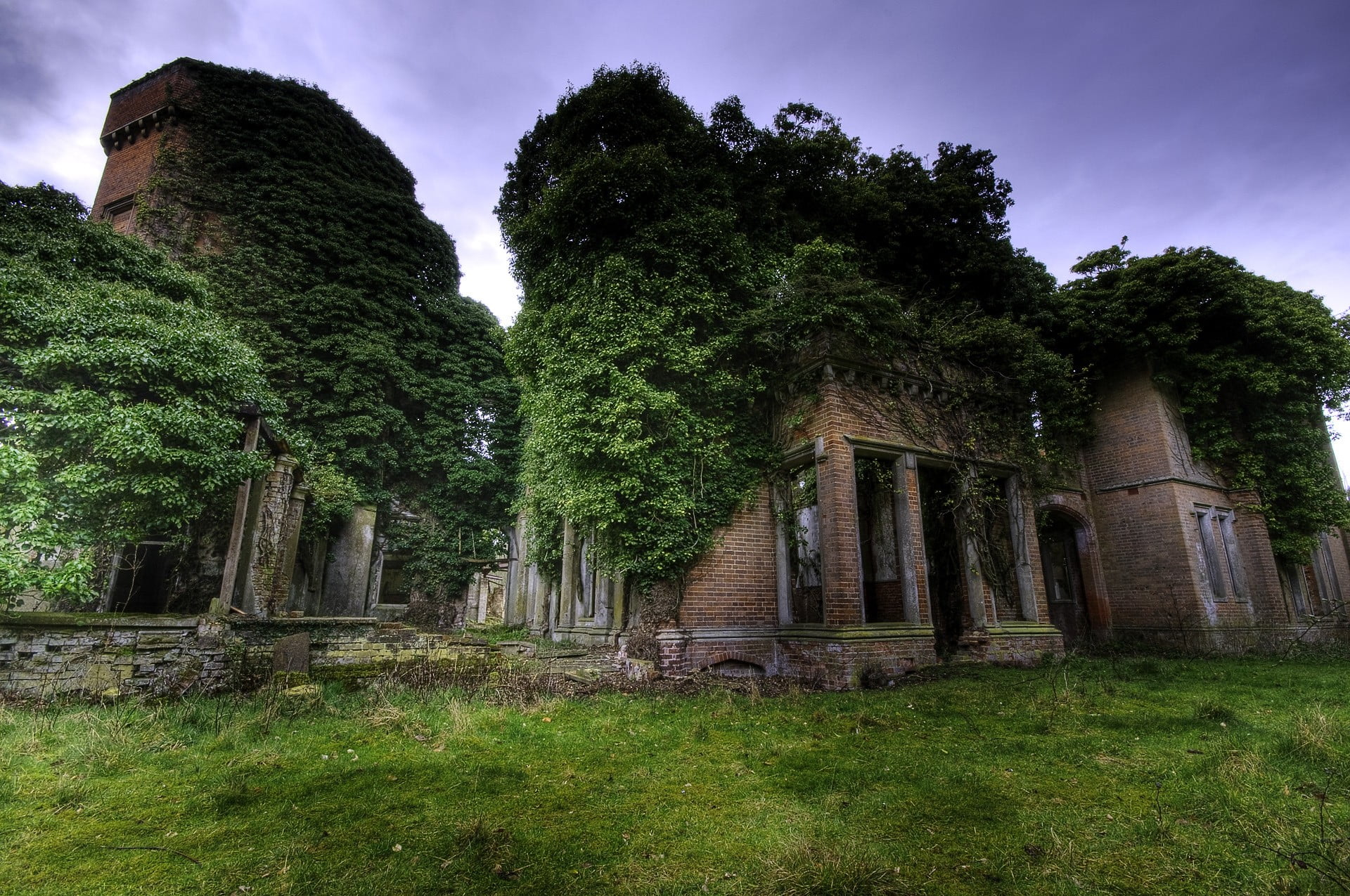 ruin, history, 1080P, sky, concrete, day, brown, green color, white, low angle view, building exterior, the past, old, grass, architecture, field, growth, HD Wallpaper