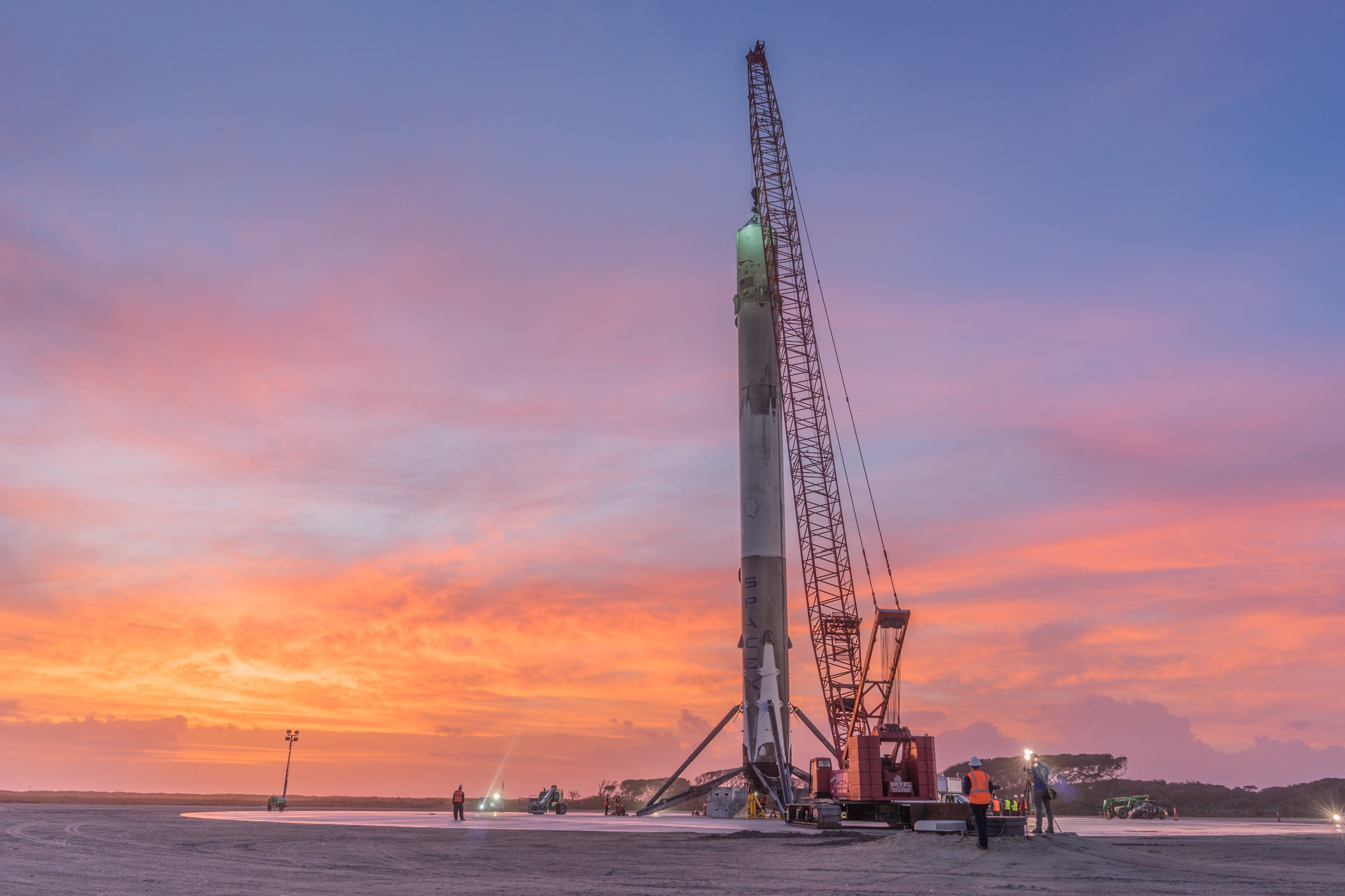 flight test, cape canaveral, construction equipment, flight, scenics - nature, nautical vessel, landing, rocket, industry, nature, machinery, orange color, HD Wallpaper