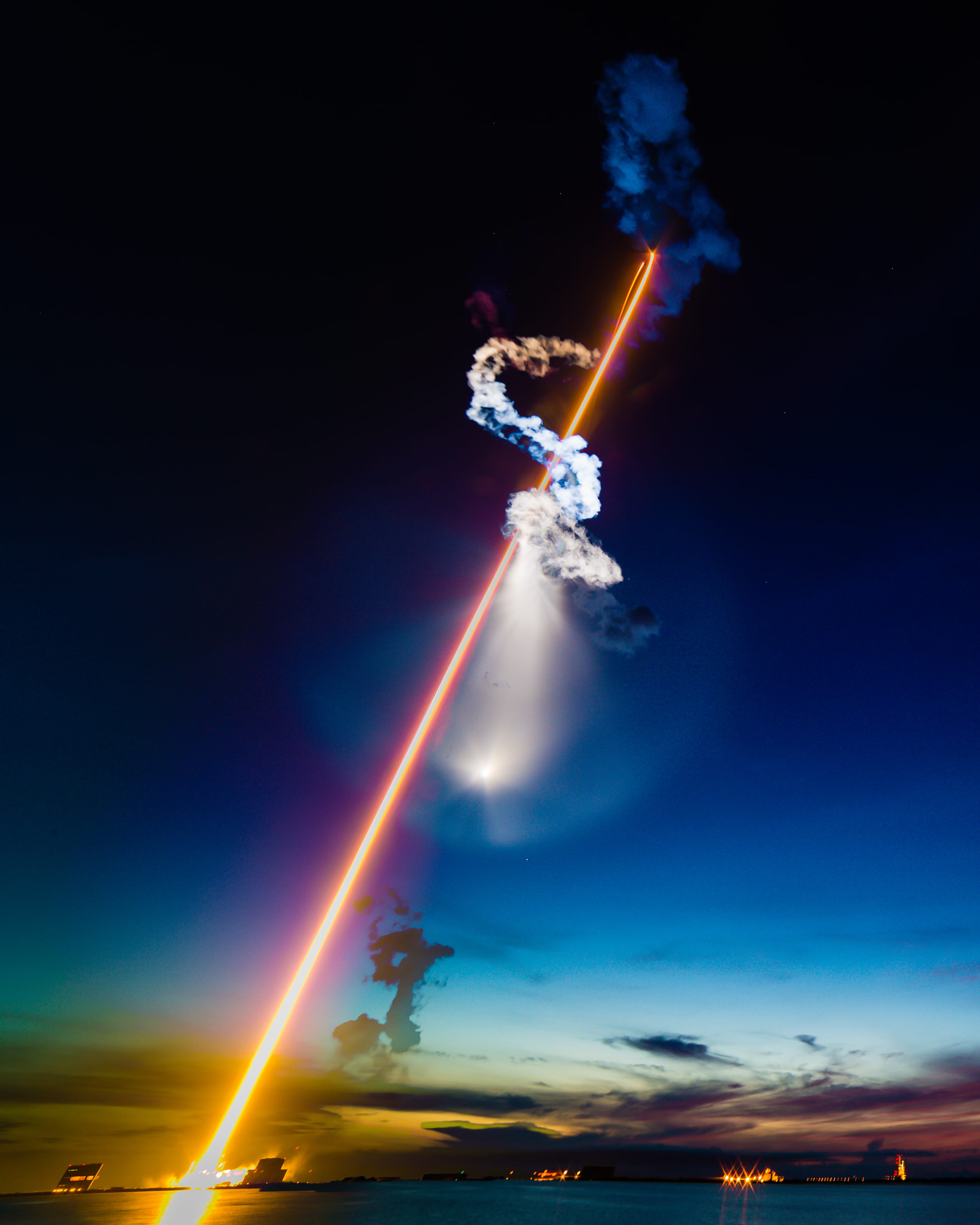 dragon, outdoors, blue, full length, nature, sky, noctilucent, arts culture and entertainment, cape canaveral air force station, commercial resupply, kennedy space center, Phone HD Wallpaper