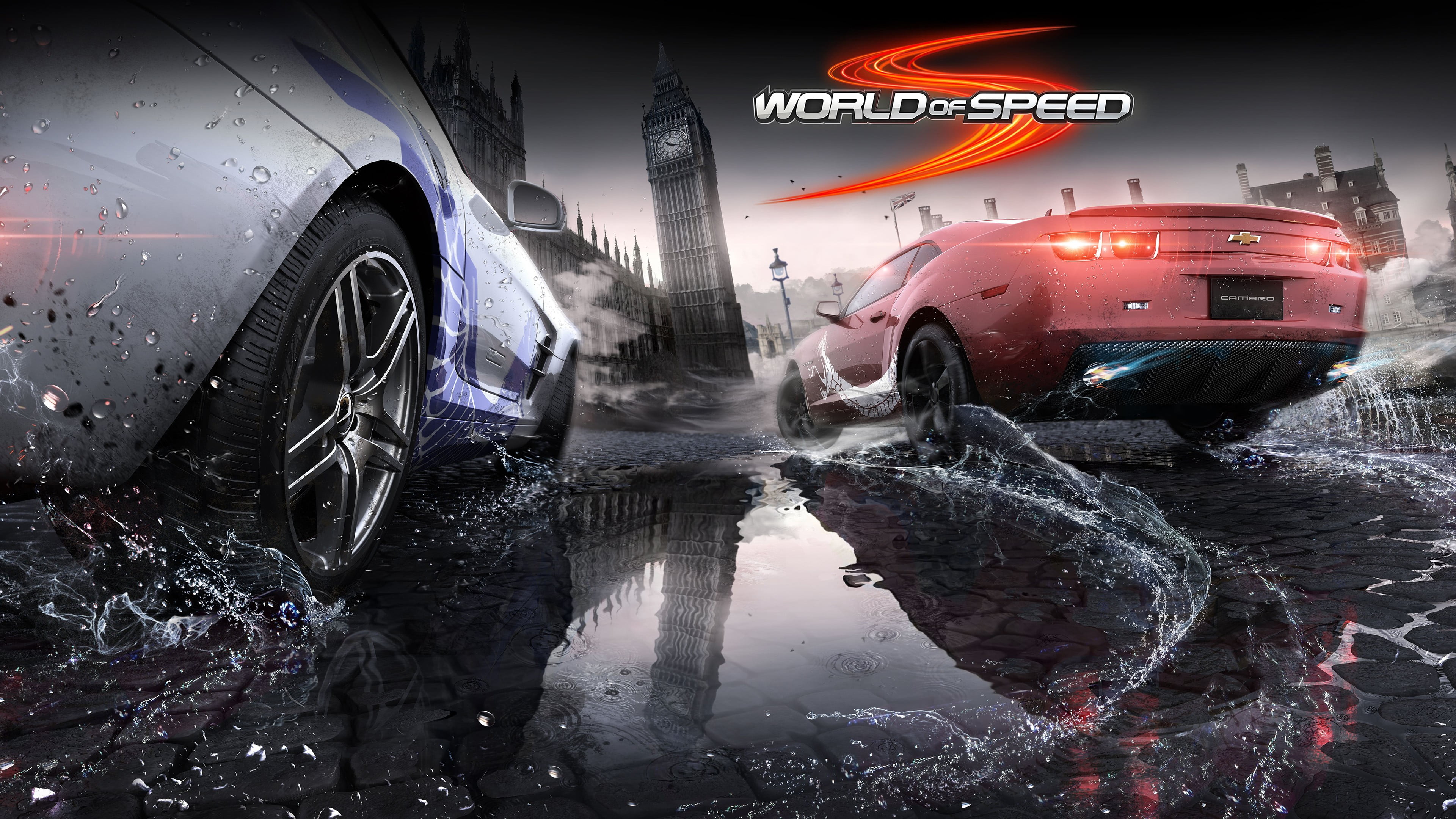 no people, video games, wheel, car, transportation, mode of transportation, tire, night, rain, winter, nature, reflection, puddle, world, World of Speed, HD Wallpaper