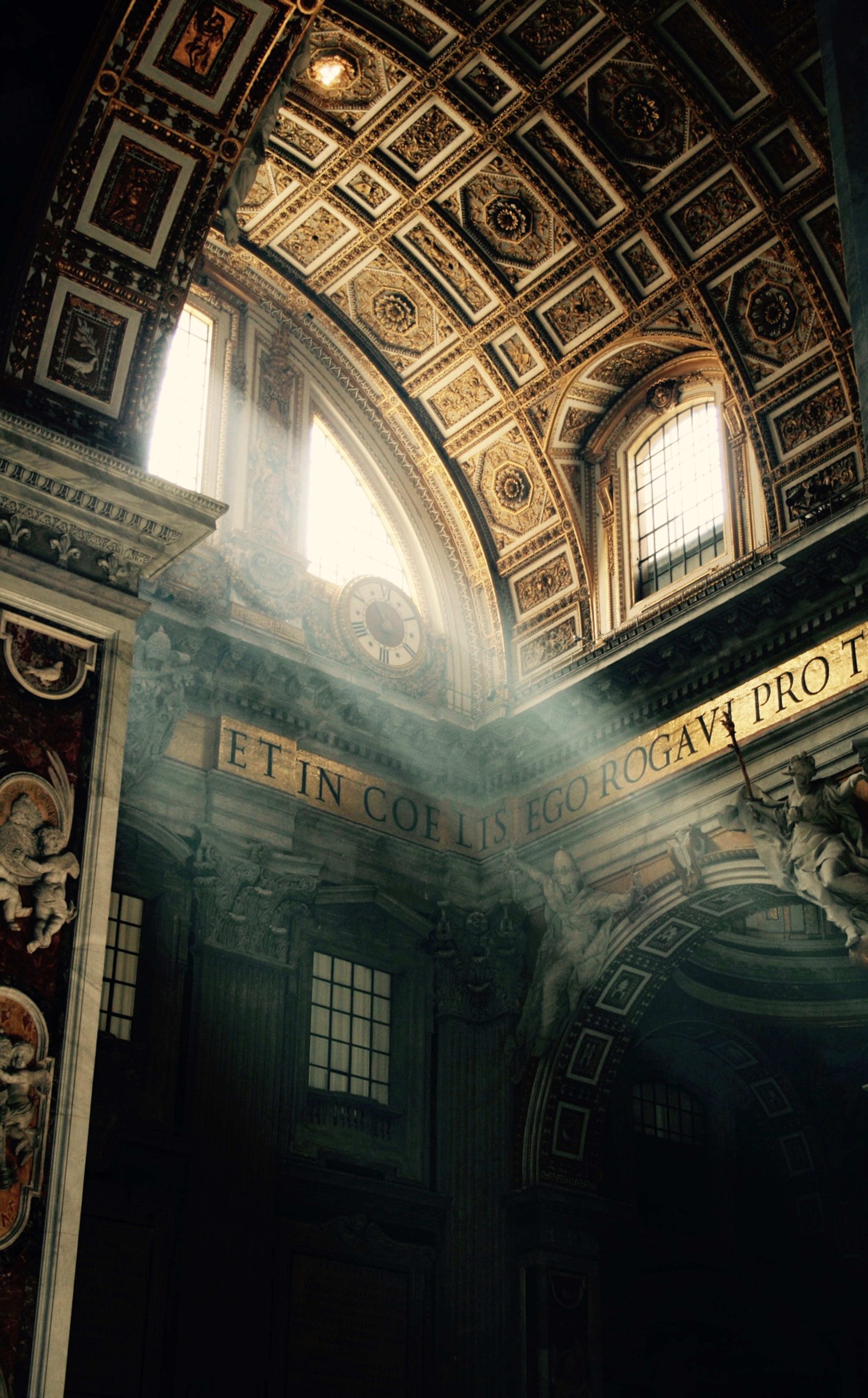 ornate, creativity, brown, famous Place, built Structure, indoors, no people, Et, the past, cathedral, spirituality, architecture, building, colored, black, Phone HD Wallpaper