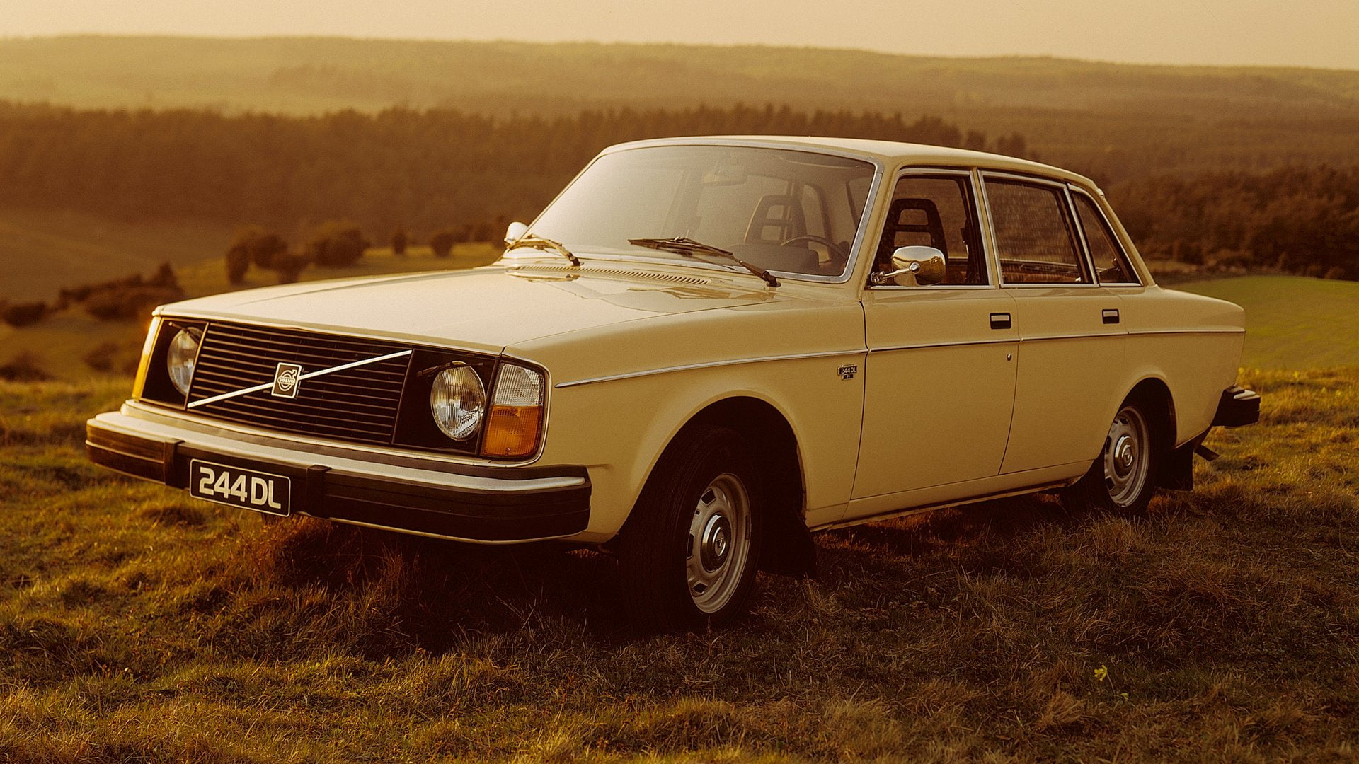 Volvo 240 Series, 1080P, Sedan, Volvo, Field, HD Wallpaper