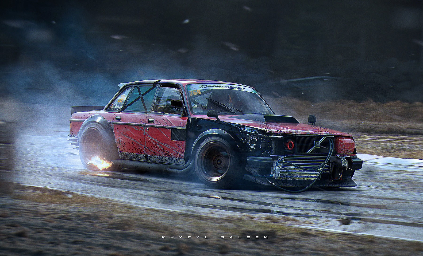 720P, Khyzyl Saleem, car, Volvo 240, HD Wallpaper