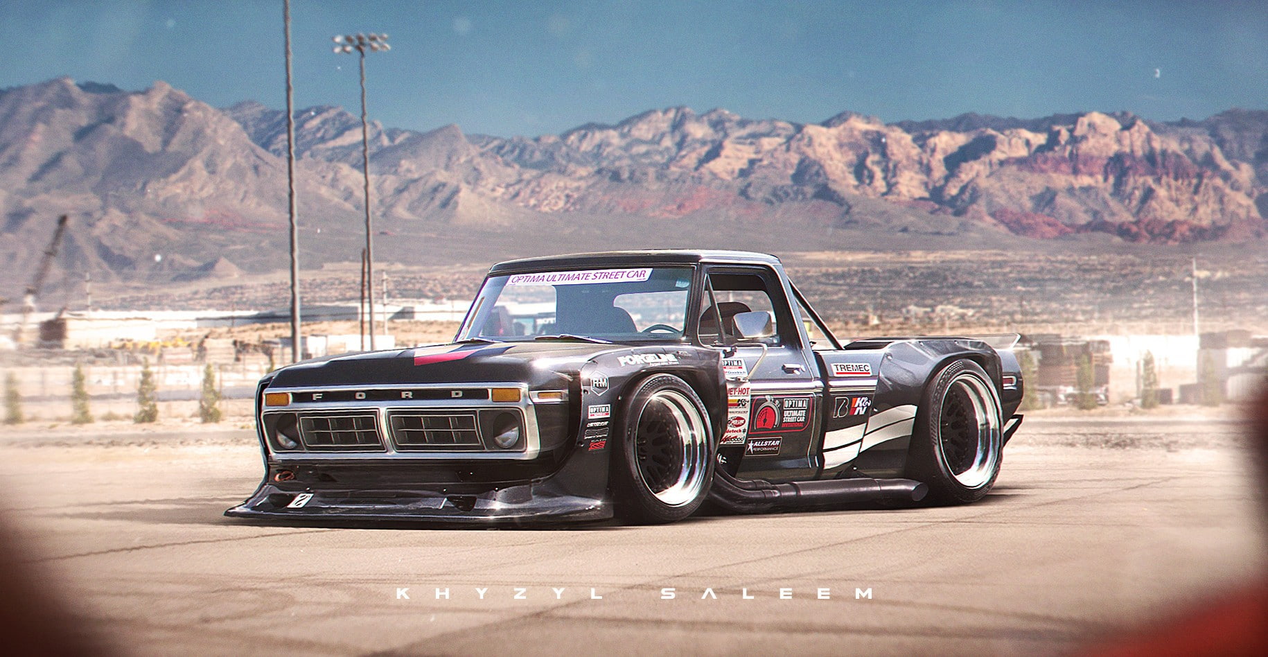 vehicle, Khyzyl Saleem, render, artwork, 720P, race cars, car, Ford f-150, Ford, HD Wallpaper