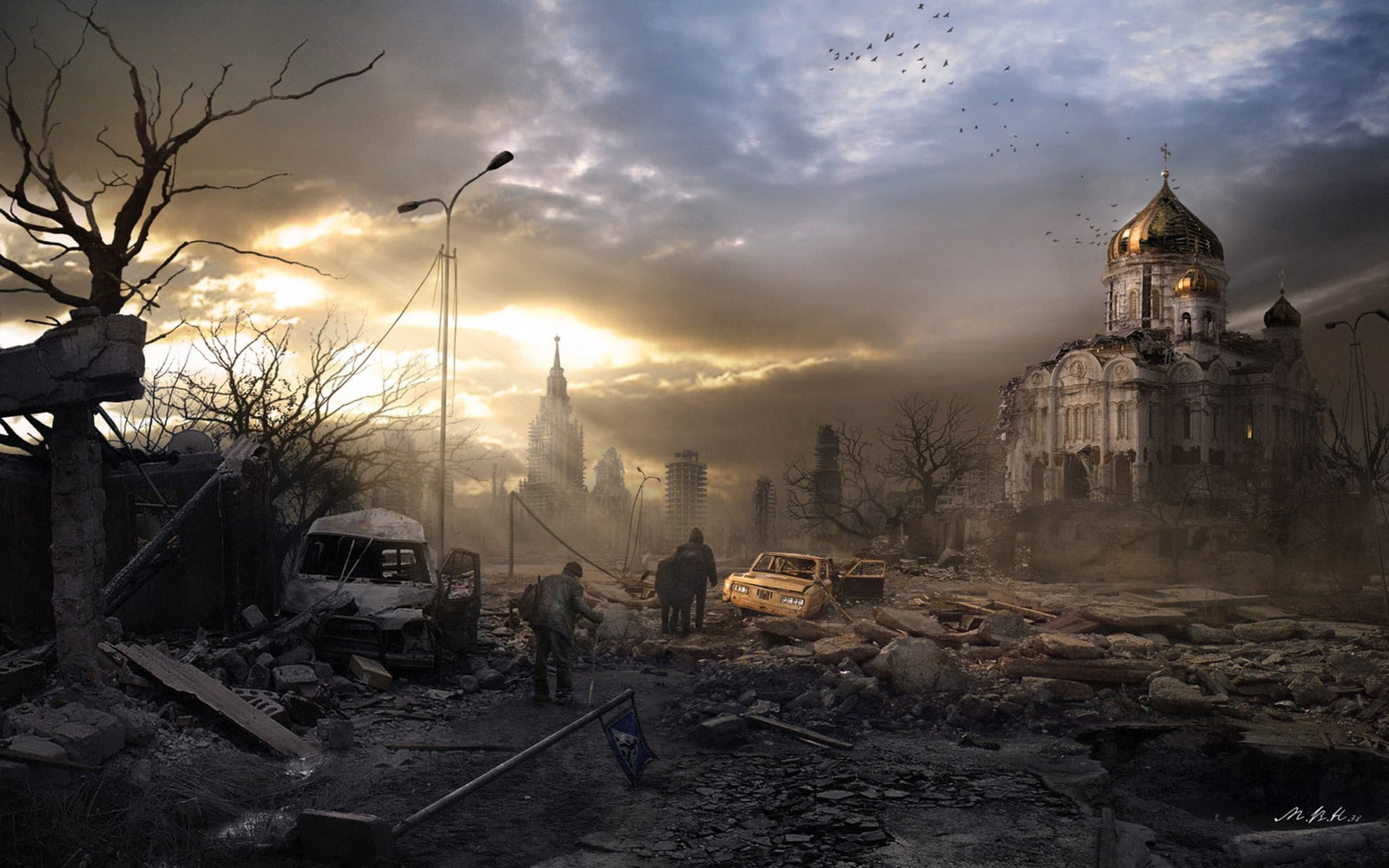 nuclear, war, end, world, city, apocalyptic, 1080P, art, aeyaeyoffice, HD Wallpaper