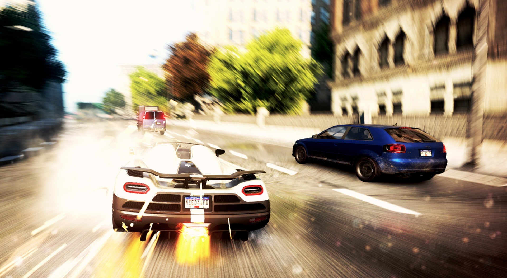 architecture, motor vehicle, transportation, speed, street, day, road, land vehicle, building exterior, white, sports, travel, black, nfs, selective focus, HD Wallpaper