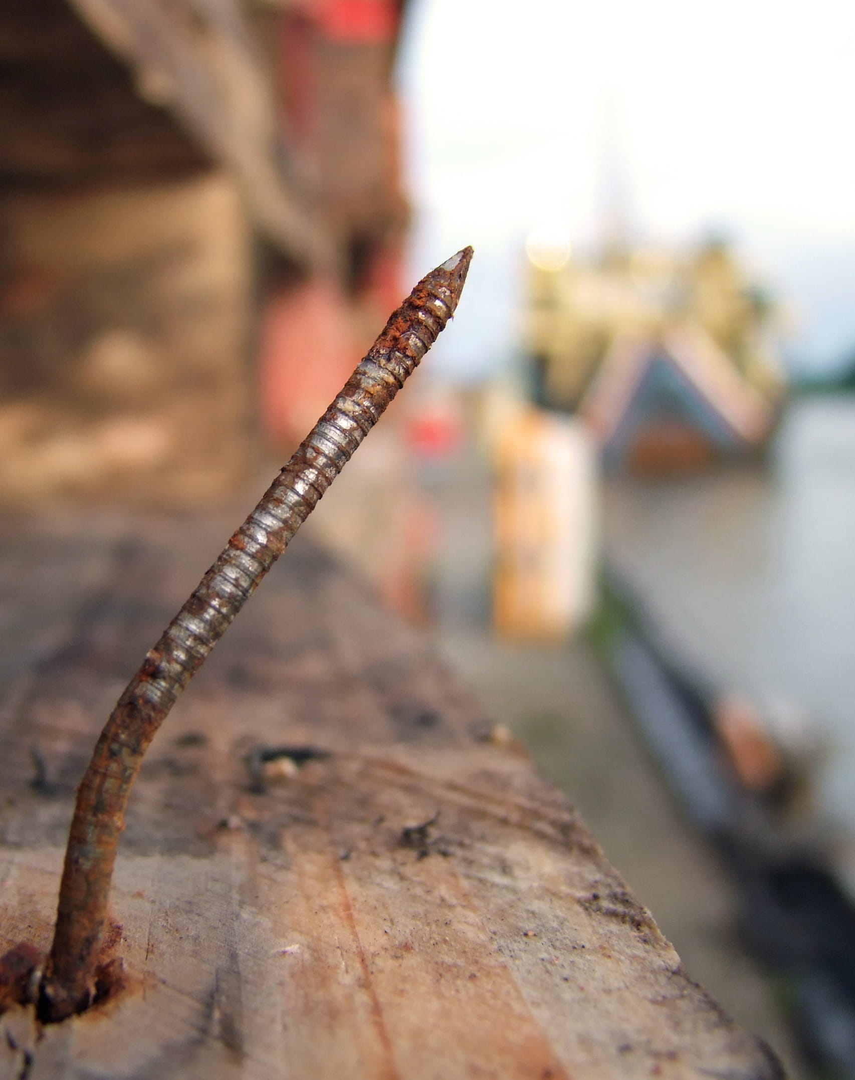 Port, tree, architecture, nature, Nail, ship, outdoors, still life, industry, Metal, no people, sharp, Wood, brown, focus on foreground, rusty, hand saw, Phone HD Wallpaper