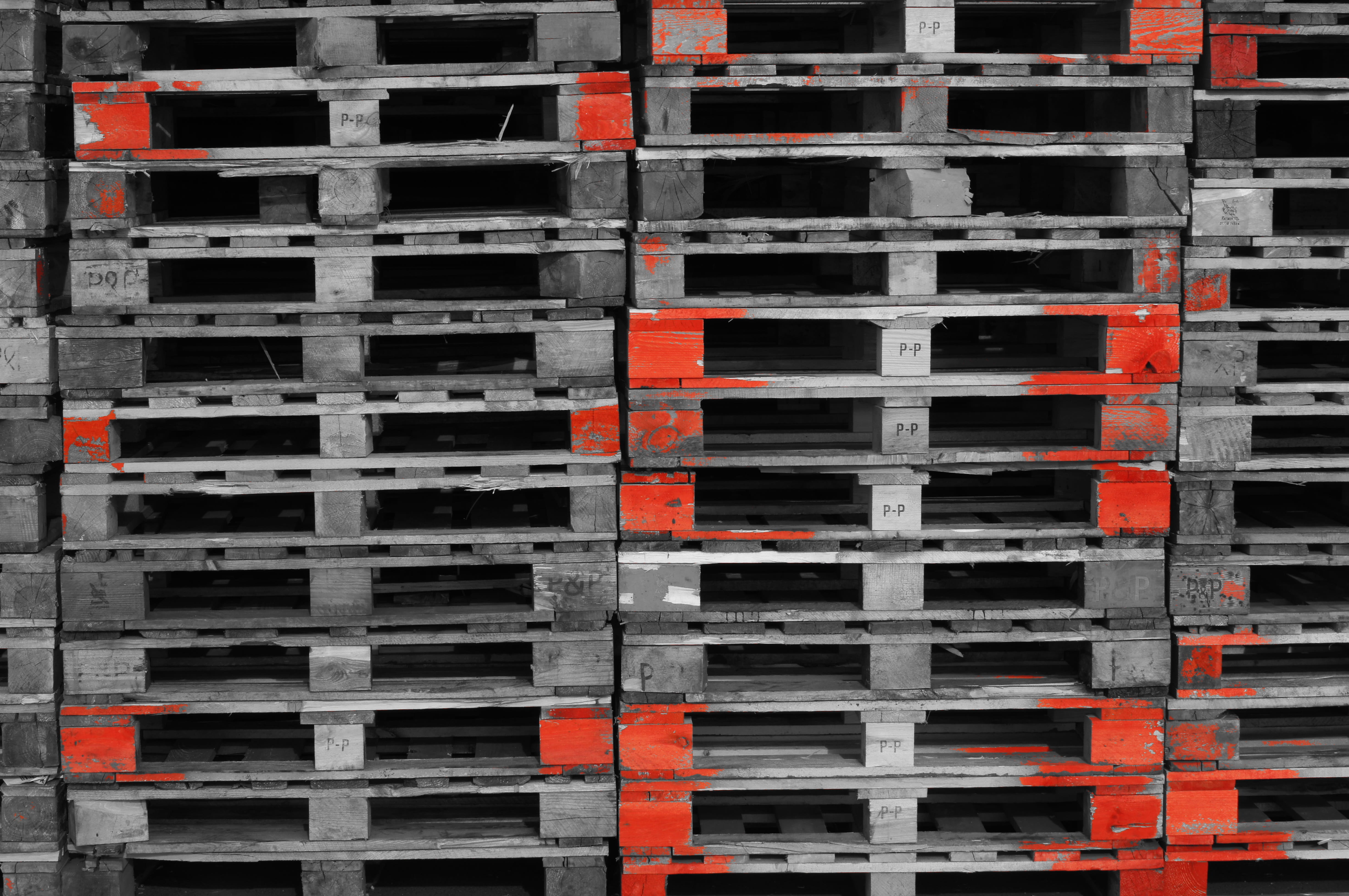 wood, stacked, built structure, backgrounds, euro pallets, large group of objects, container, stacked up, architecture, development, logistics, old, construction industry, HD Wallpaper