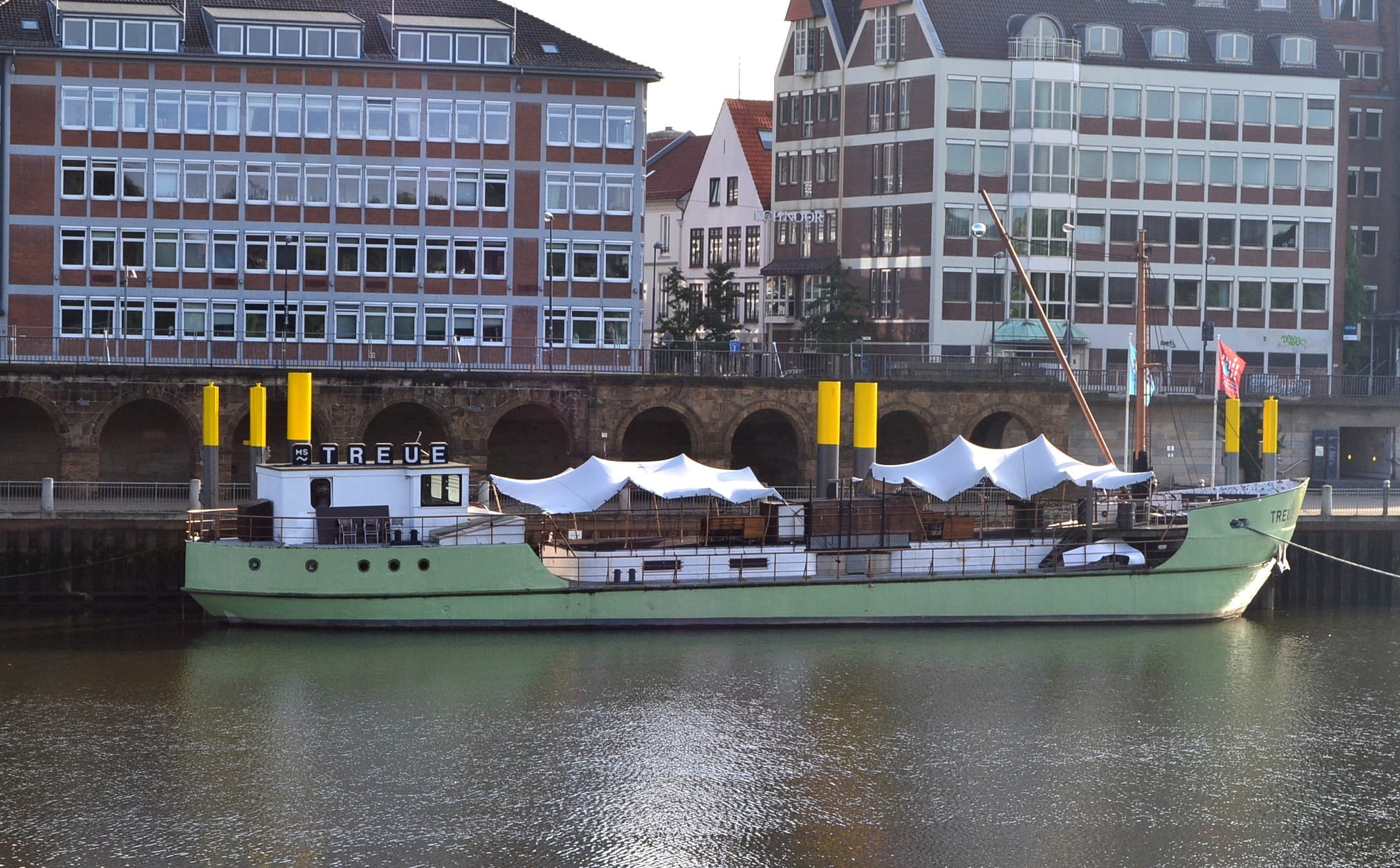 office building exterior, skyscraper, day, Kill, apartment, travel, nature, nautical Vessel, Weser, river, Water, architecture, Ships, craft, harbor, passenger craft, HD Wallpaper