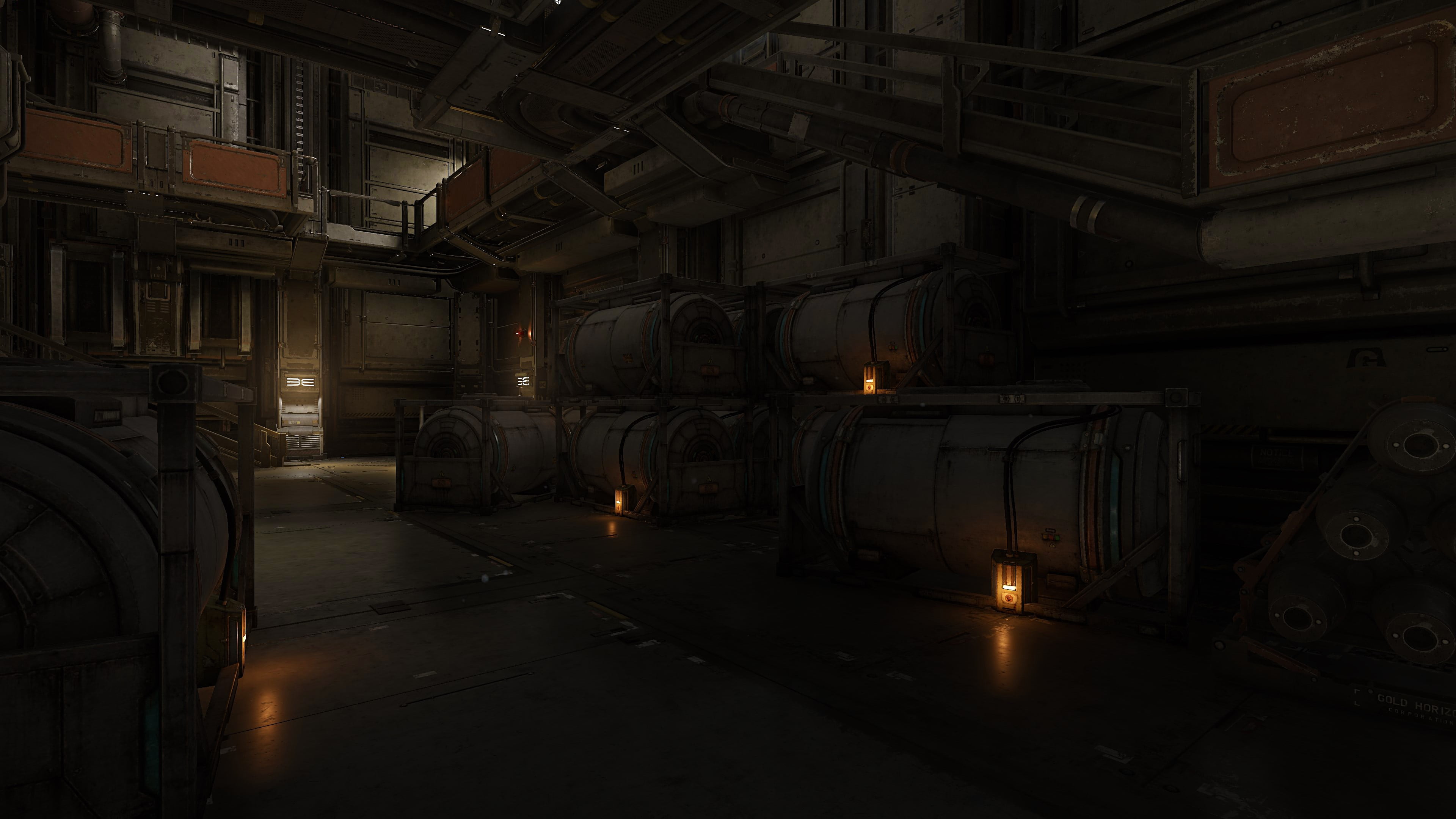 first-person shooter, screen shot, no people, shunting yard, rusty, built structure, mode of transportation, architecture, obsolete, indoors, industrial equipment, HD Wallpaper