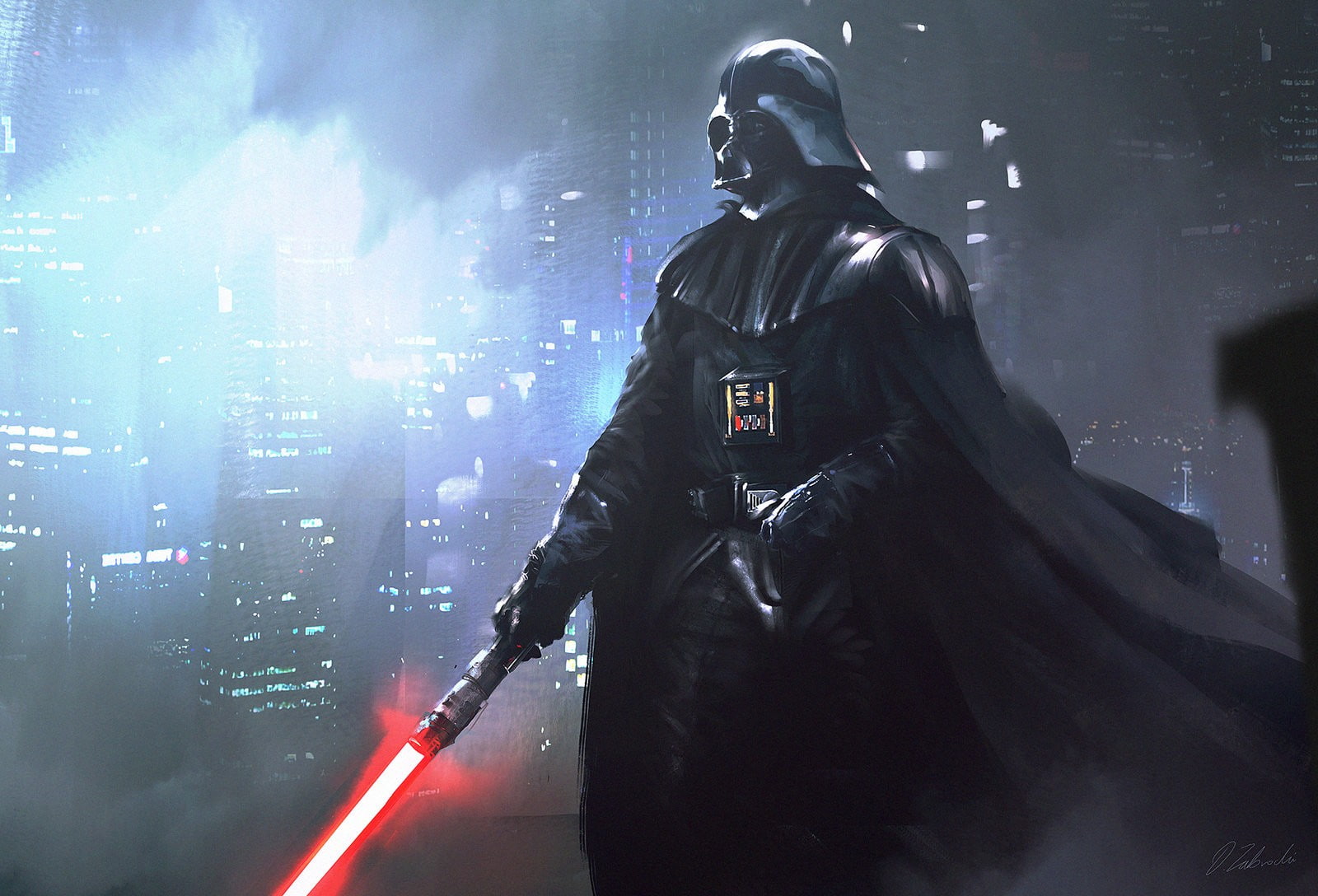 Darth Vader, 720P, Sith, lightsaber, Star Wars, artwork, Darek Zabrocki, HD Wallpaper