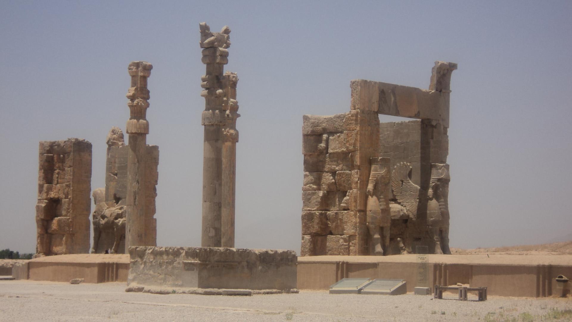 takhte jamshid, 1080P, persepolis, the gate of nations, animals, parseh, HD Wallpaper