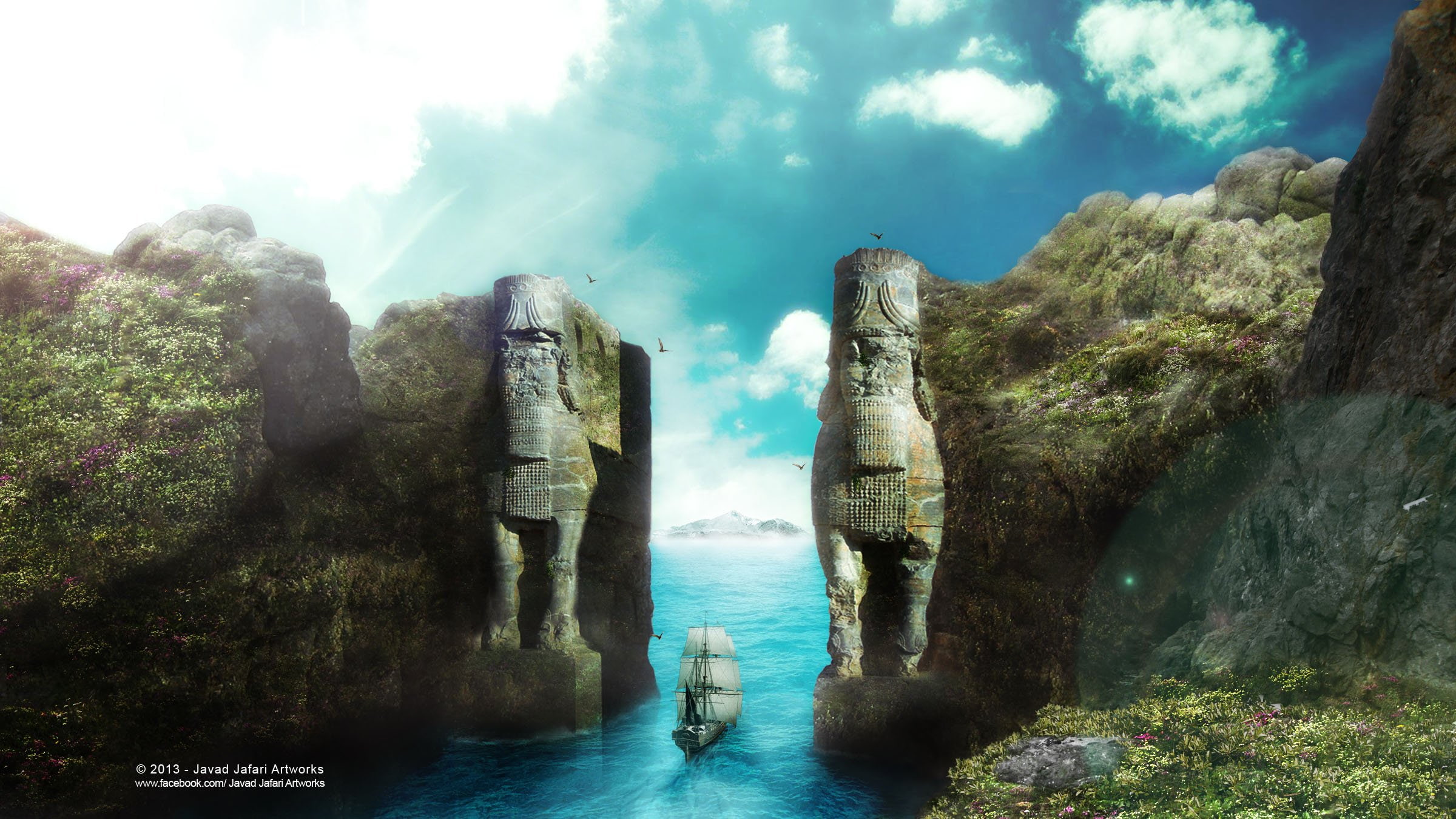 rock formation, solid, tranquility, day, outdoors, scenics - nature, sky, no people, tranquil scene, water, rock - object, 1080P, Entrans, land, rock, HD Wallpaper