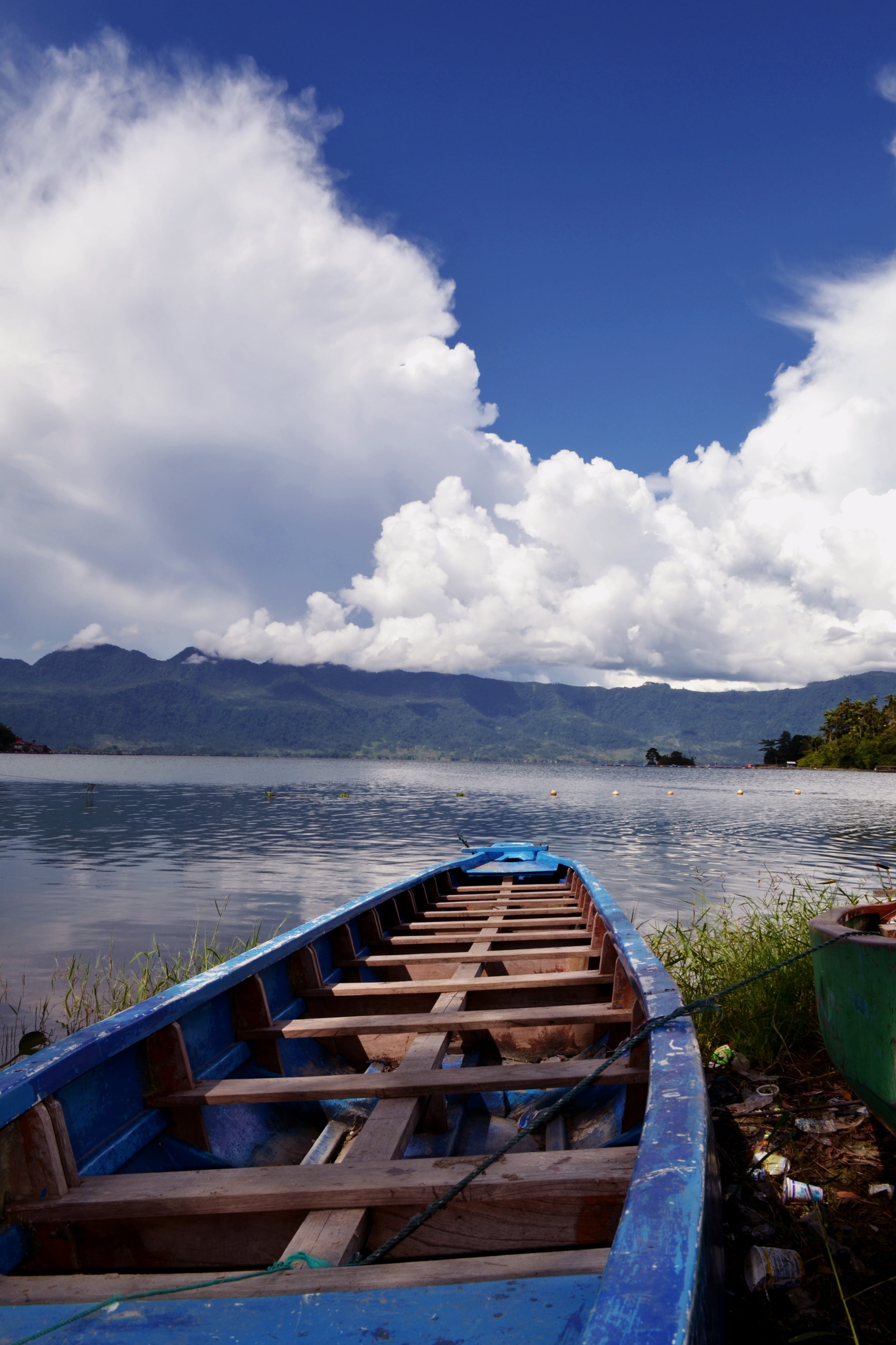 cloud - sky, mountain, nature, sky, beauty in nature, mode of transportation, outdoors, moored, scenics - nature, rowboat, 4K, transportation, nautical vessel, Phone HD Wallpaper