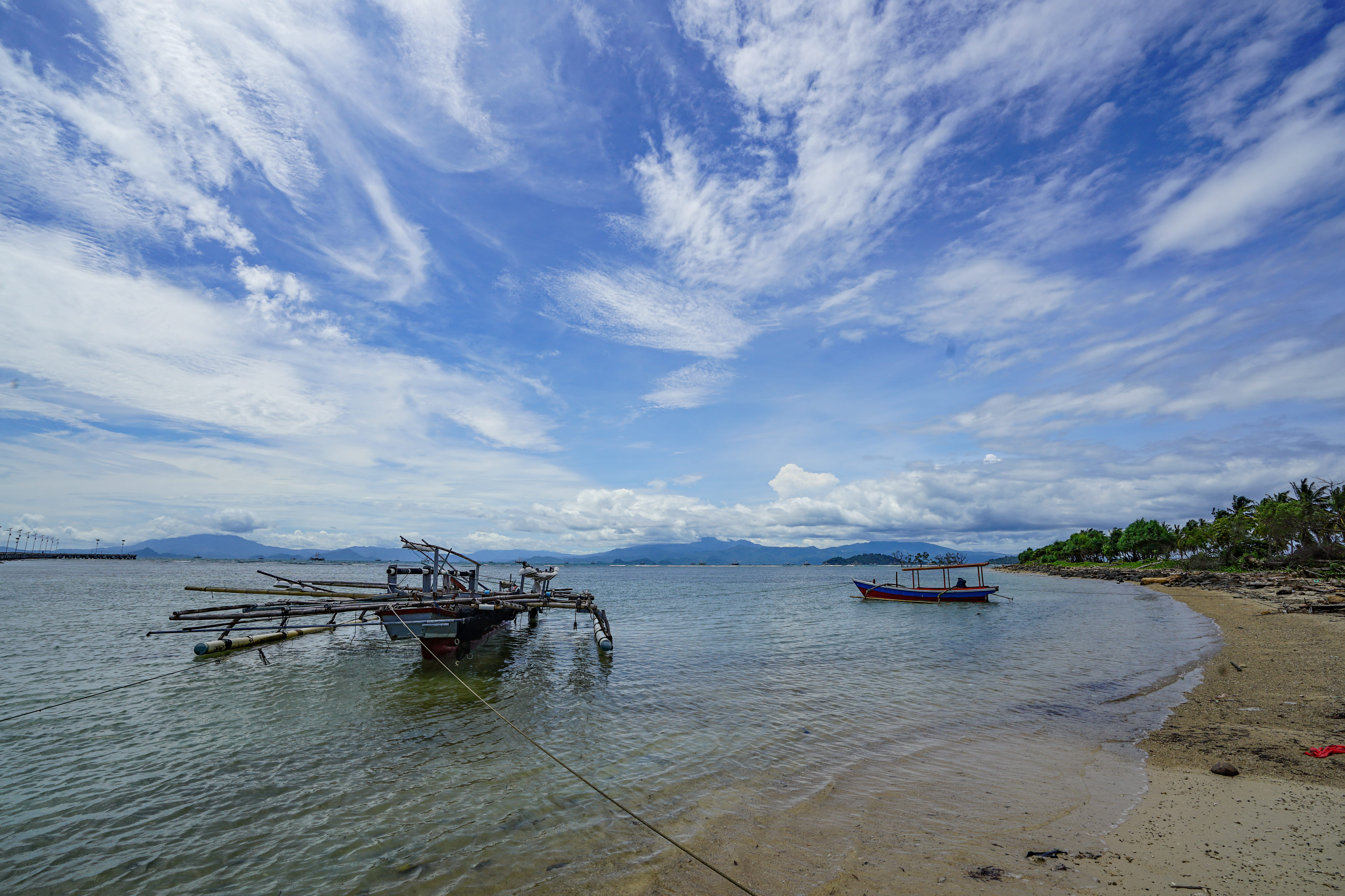 nature, tranquility, beach, indonesia, outdoors, boat, boat, sky, lampung , dock, sumatra , non-urban scene, tarahan, fishing industry, day, lampung, tranquil scene, HD Wallpaper