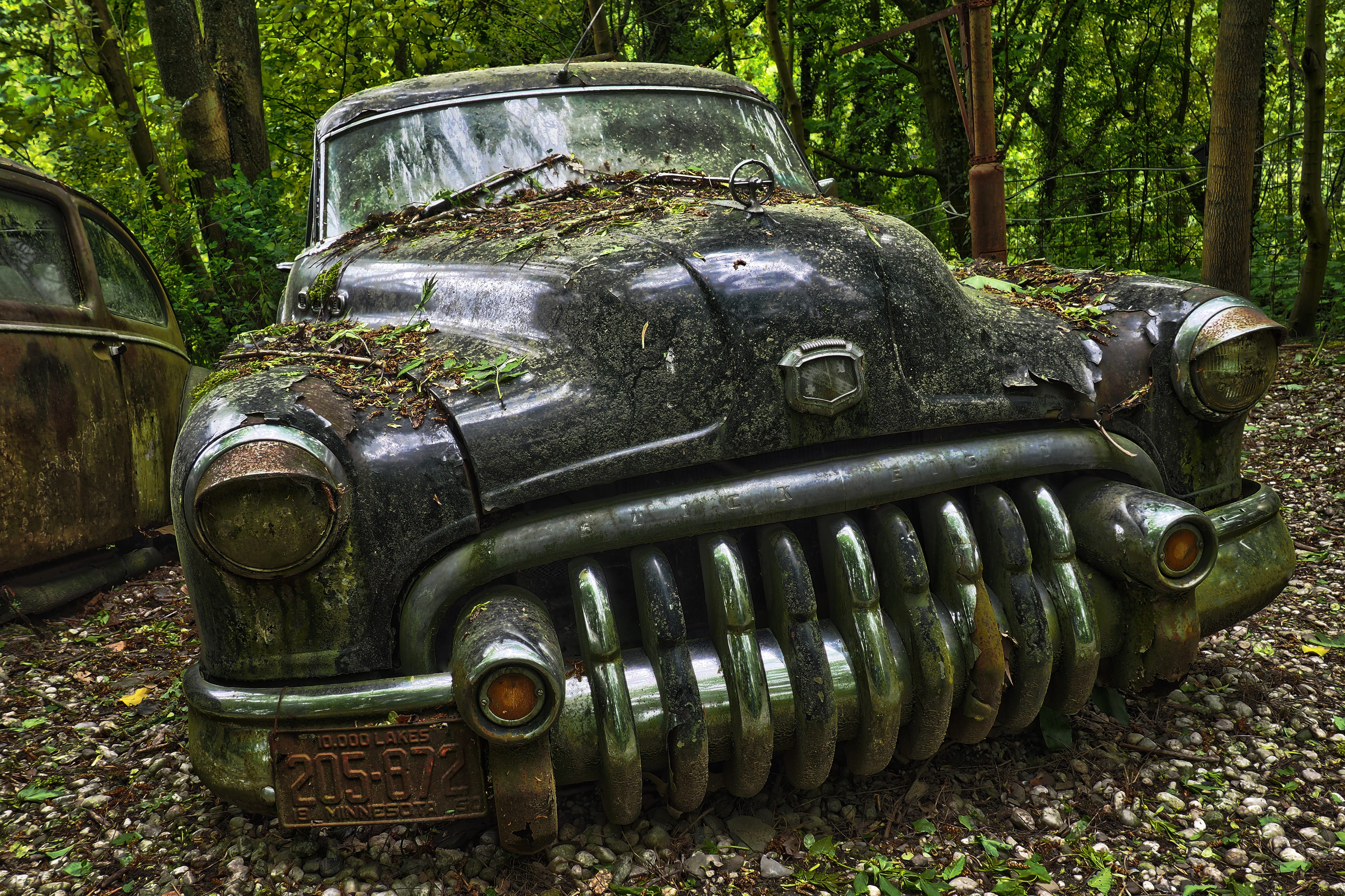 parked, land, turned off, tree, obsolete, car, forget, lost place, military, nature, transportation, vehicle, buick eight, stainless, nostalgia, outdoors, HD Wallpaper