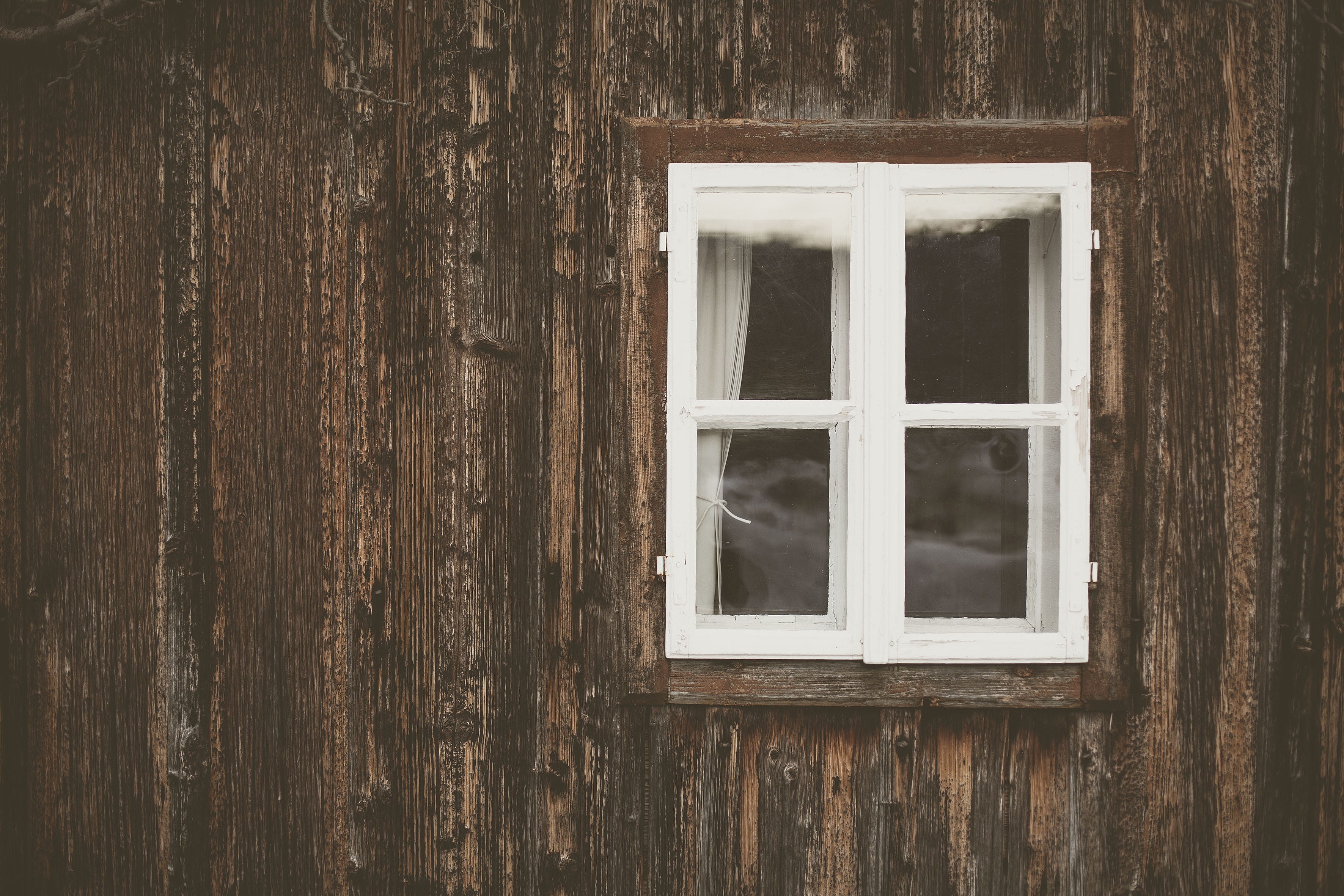 ice, tree, residential district, spruce, closed, shutter, nature, day, 2K, full frame, germany, wood - material, sash, wall, brick, window frame, curtain, HD Wallpaper