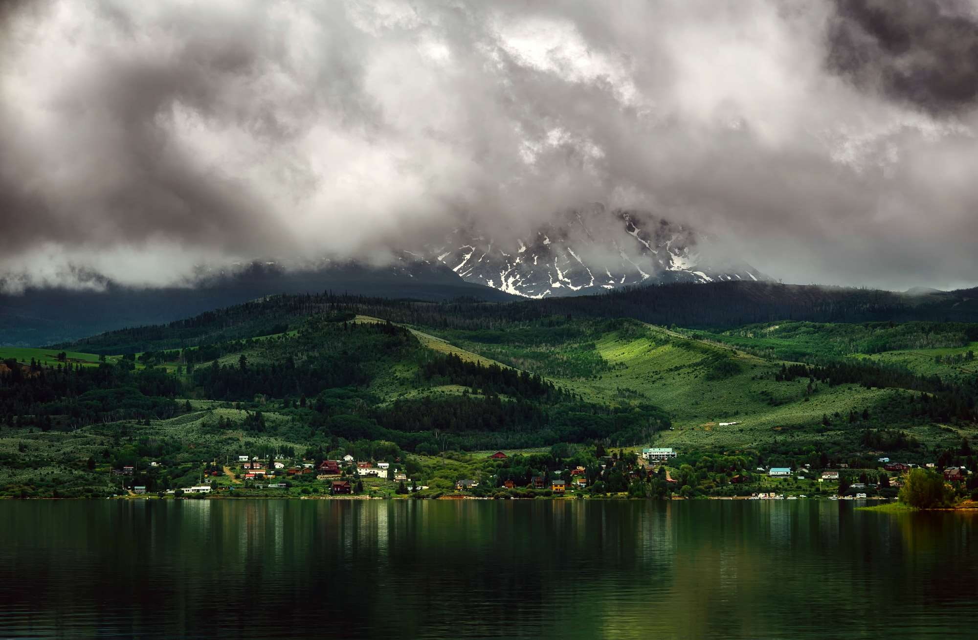 mountains, cloud - sky, rural, country, nature, scenic, reflections, mountain range, trees, tranquility, mountain, water, storm, scenics - nature, outdoors, HD Wallpaper