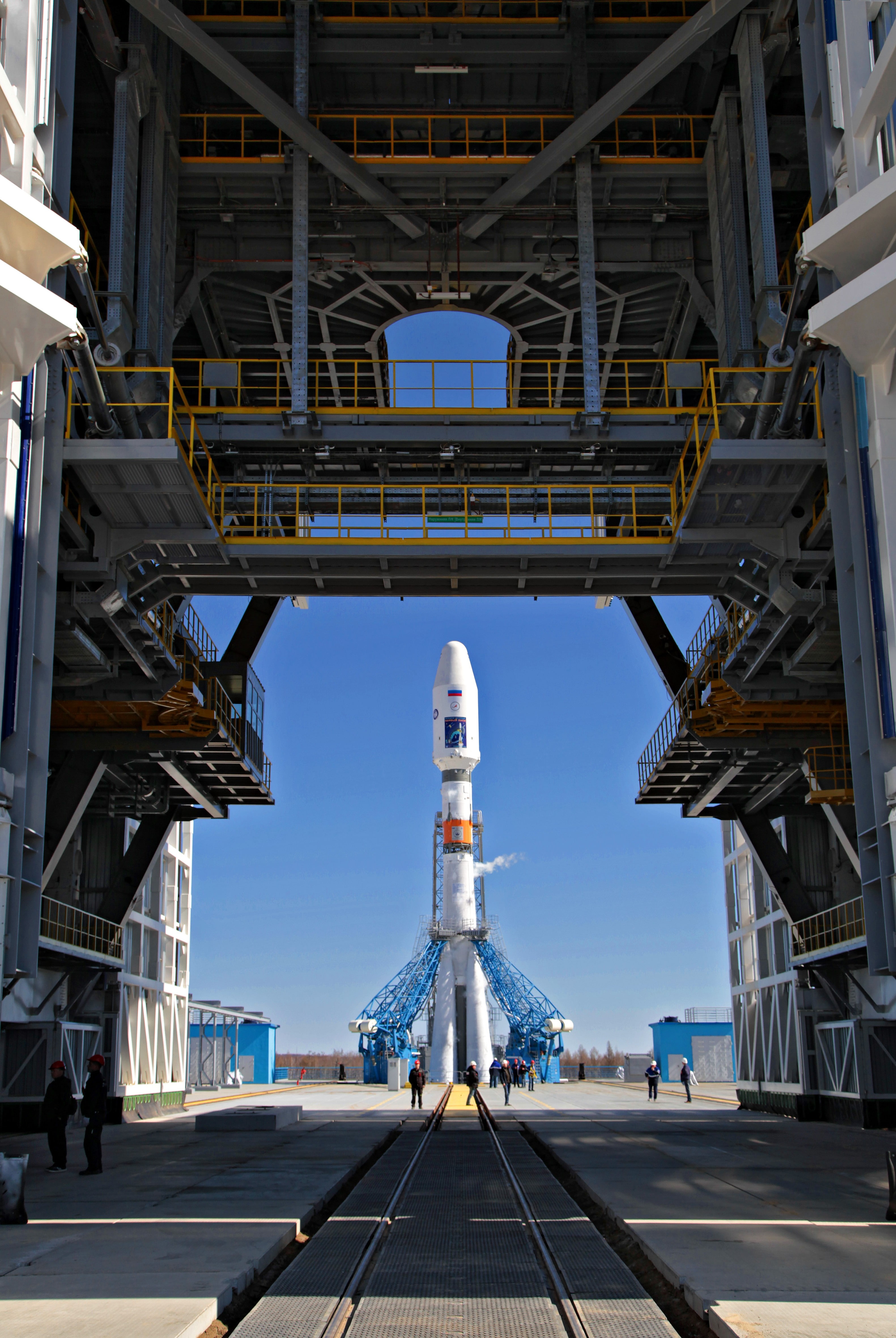 4K, sky, built structure, business, tower, road, outdoors, travel destinations, Vostochny Cosmodrome, architecture, city, Roscosmos, low angle view, nature, Phone HD Wallpaper