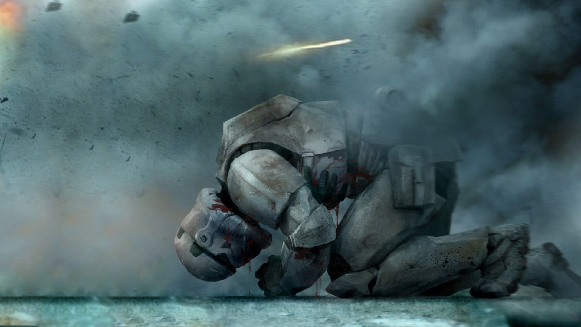 artwork, sea, stormtrooper, transportation, day, gray, indoors, no people, pollution, Star Wars, industry, 1080P, motion, water, sign, Death Troopers, HD Wallpaper