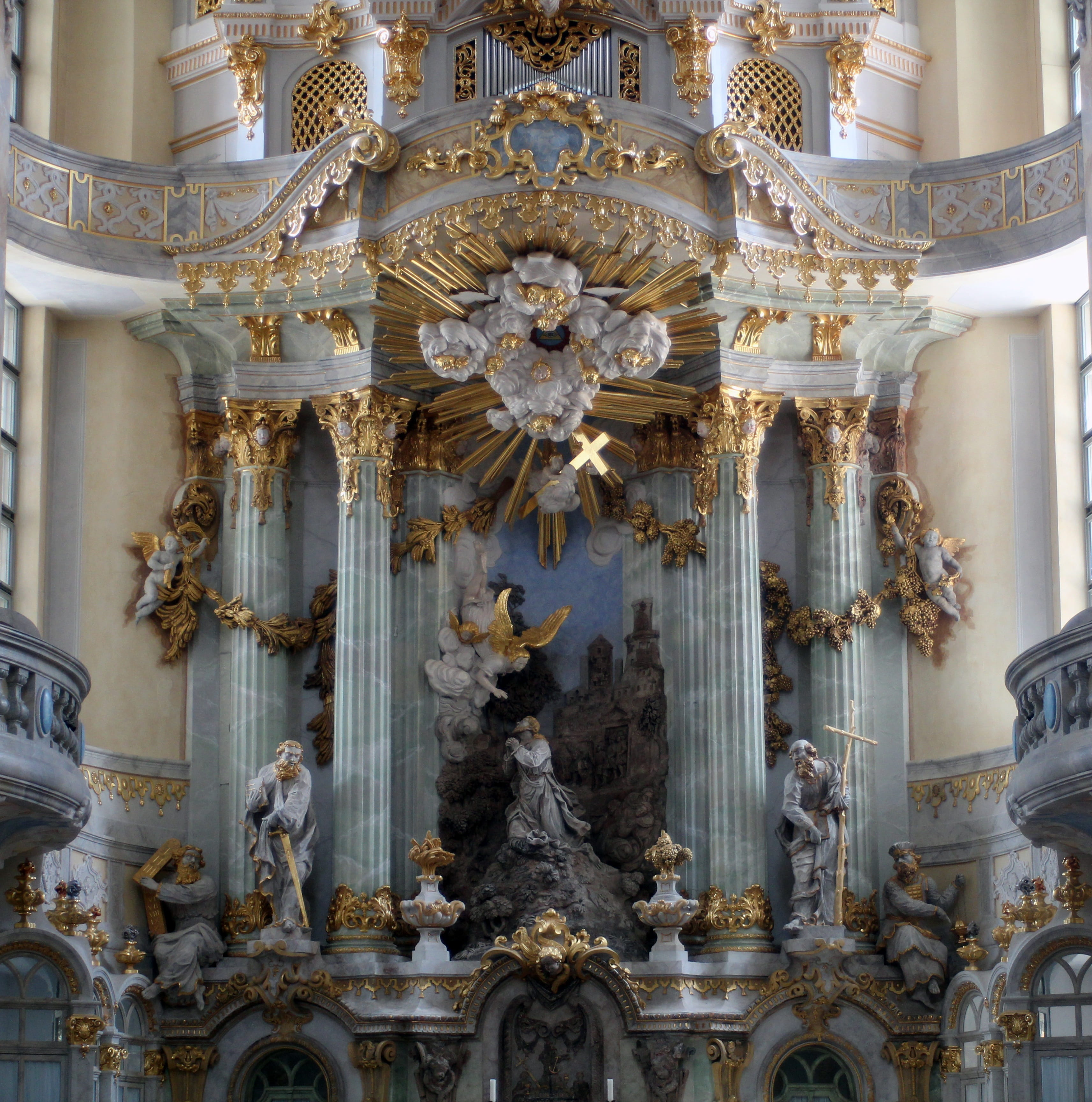 frauenkirche, no people, dresden, place of worship, architecture and art, art and craft, representation, marble, belief, day, statues, travel destinations, Phone HD Wallpaper