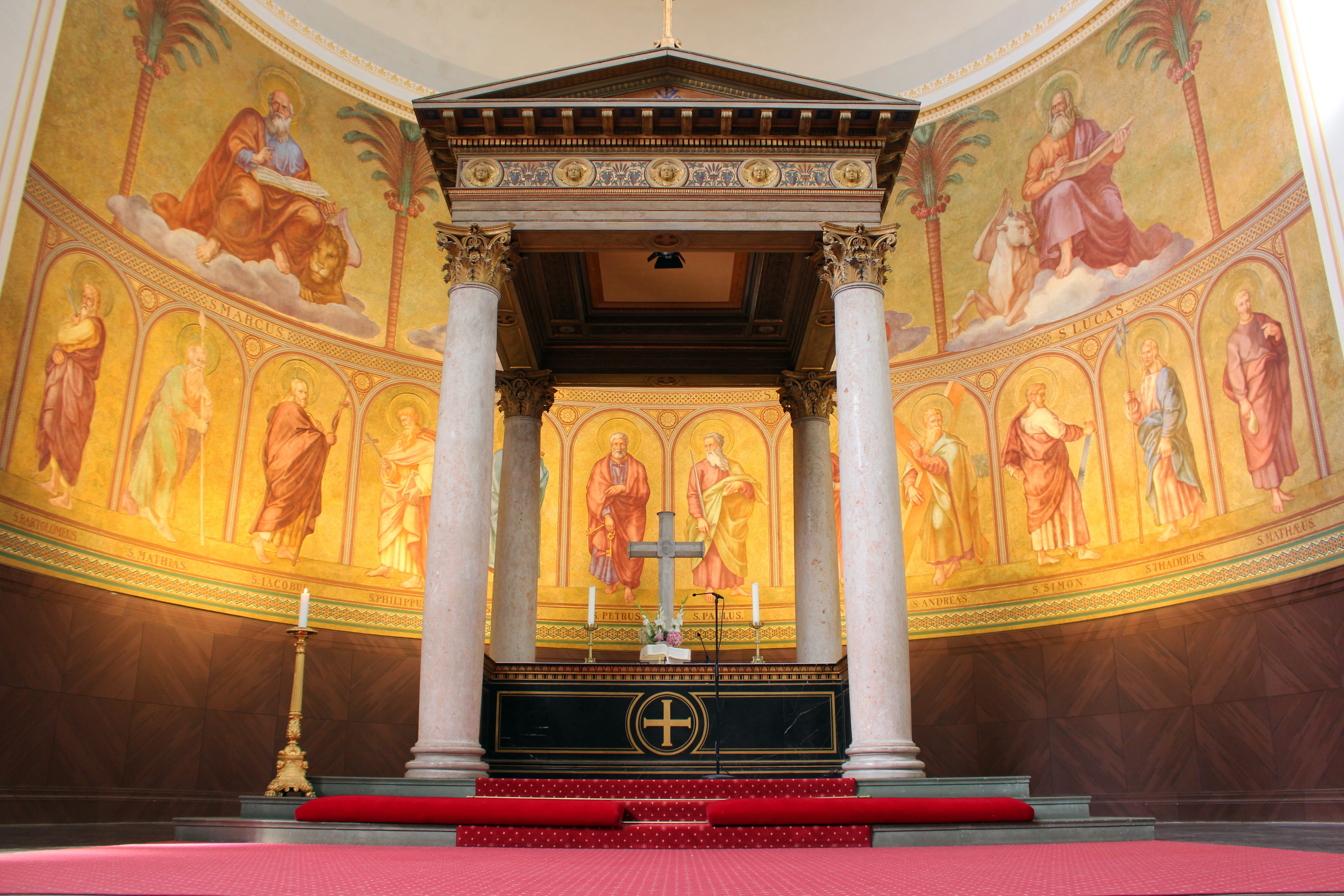 mural, the past, church painting, reading, christianity, potsdam, prayer, art and craft, altar, old, history, ornate, human representation, built structure, HD Wallpaper