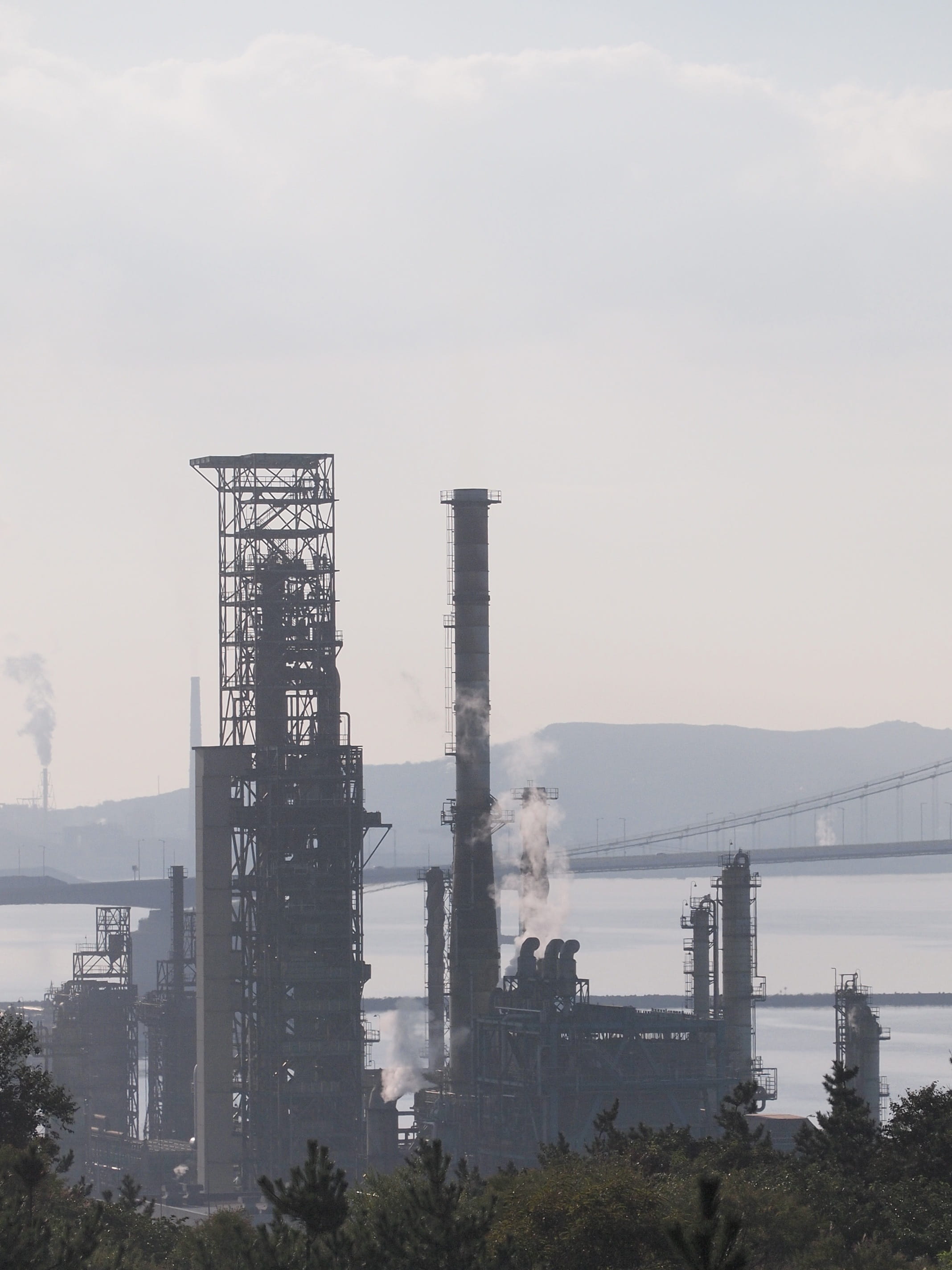 Factory, power Station, oil Industry, petrochemical Plant, refinery, environment, water, day, pipeline, building exterior, architecture, pollution, technology, Phone HD Wallpaper