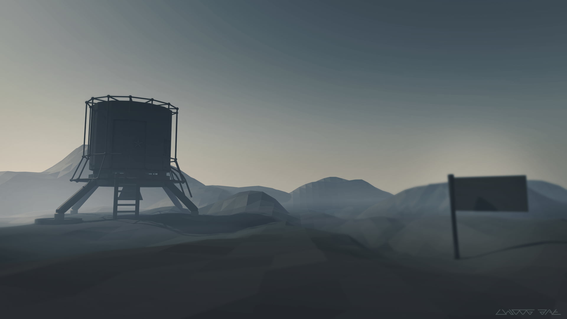 built structure, land, architecture, outdoors, scenics - nature, low poly, space, fog, mountain, tranquil scene, copy space, Moon, environment, mountain range, HD Wallpaper