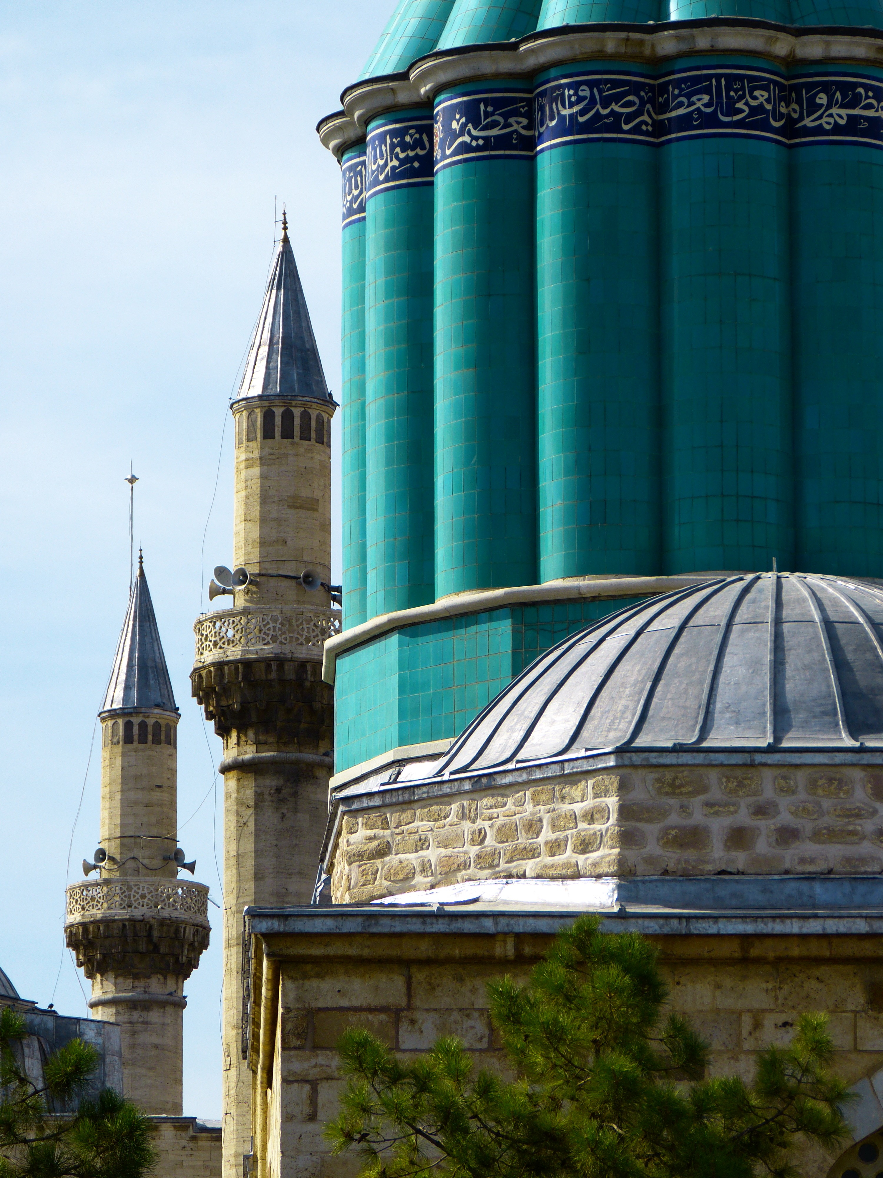 mevlana monastery, belief, factory, turquoise colored, built structure, minaret, religion, sky, building exterior, industry, place of worship, outdoors, Phone HD Wallpaper