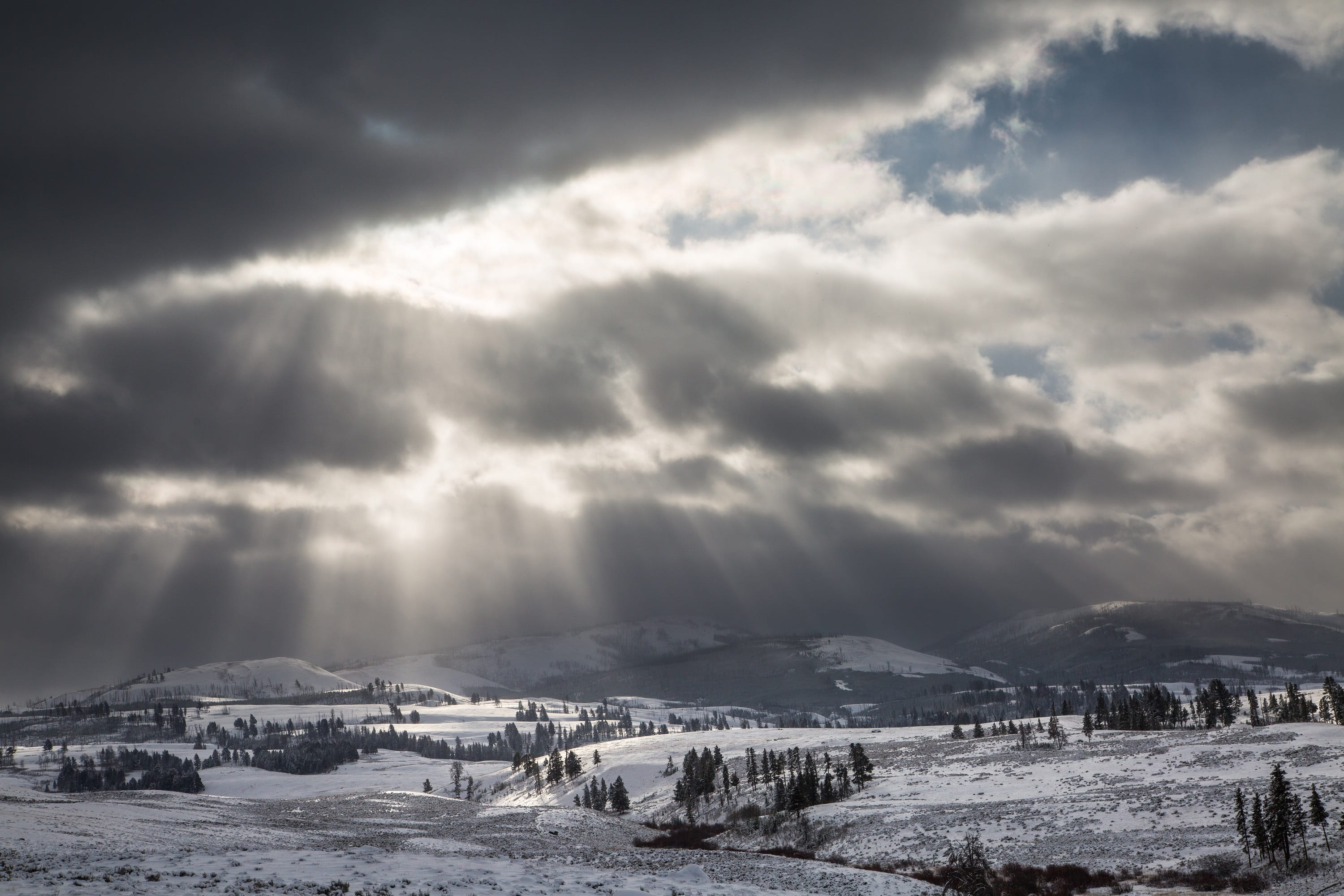 landscape, winter, travel destinations, sunlight, sunshine, environment, cloud - sky, architecture, snowcapped mountain, storm, crepuscular rays, dramatic sky, HD Wallpaper