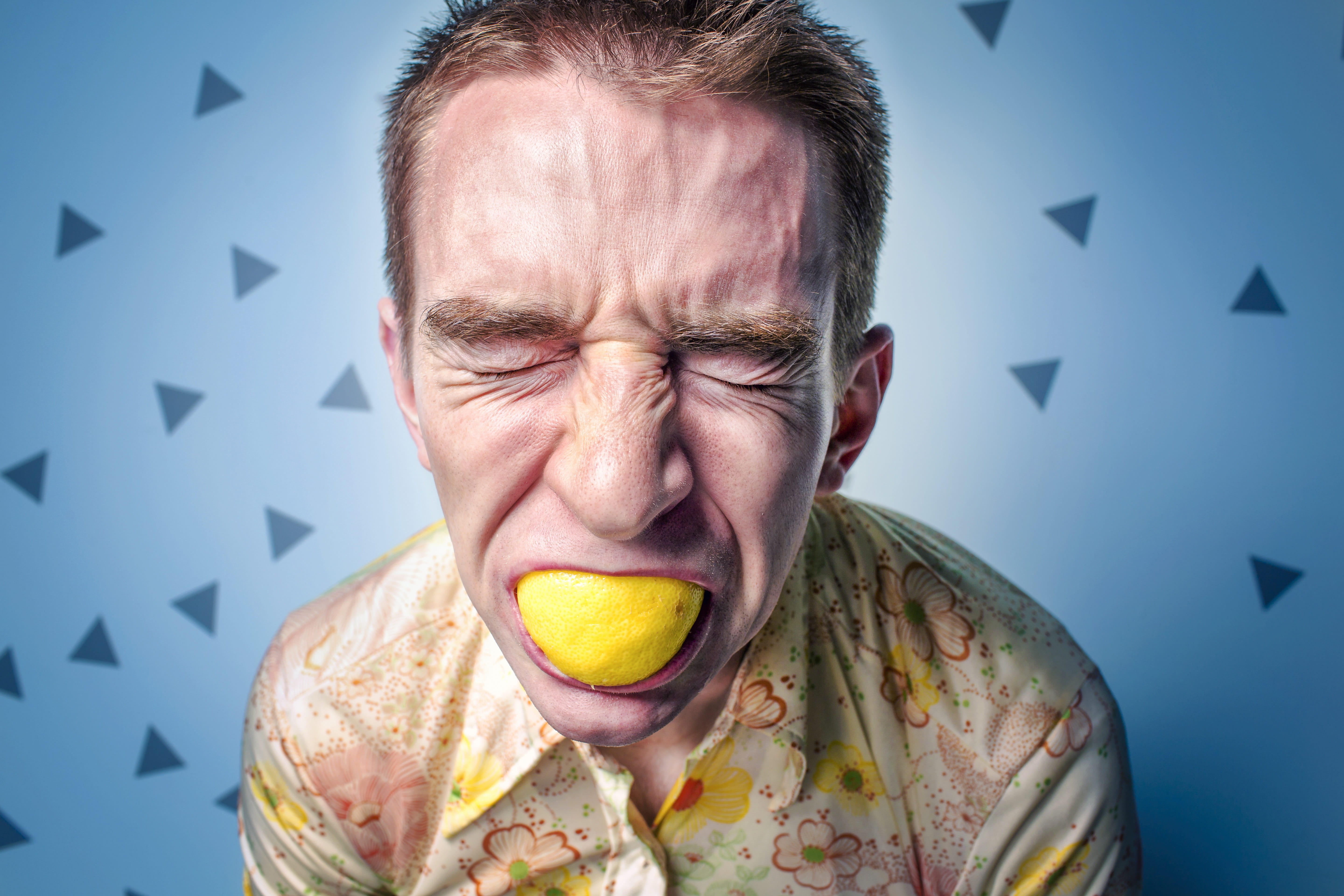person, food and drink, grimace, headshot, mouth open, colored background, portrait, studio shot, men, ate, funny, one person, healthy, 5K, males, emotion, HD Wallpaper