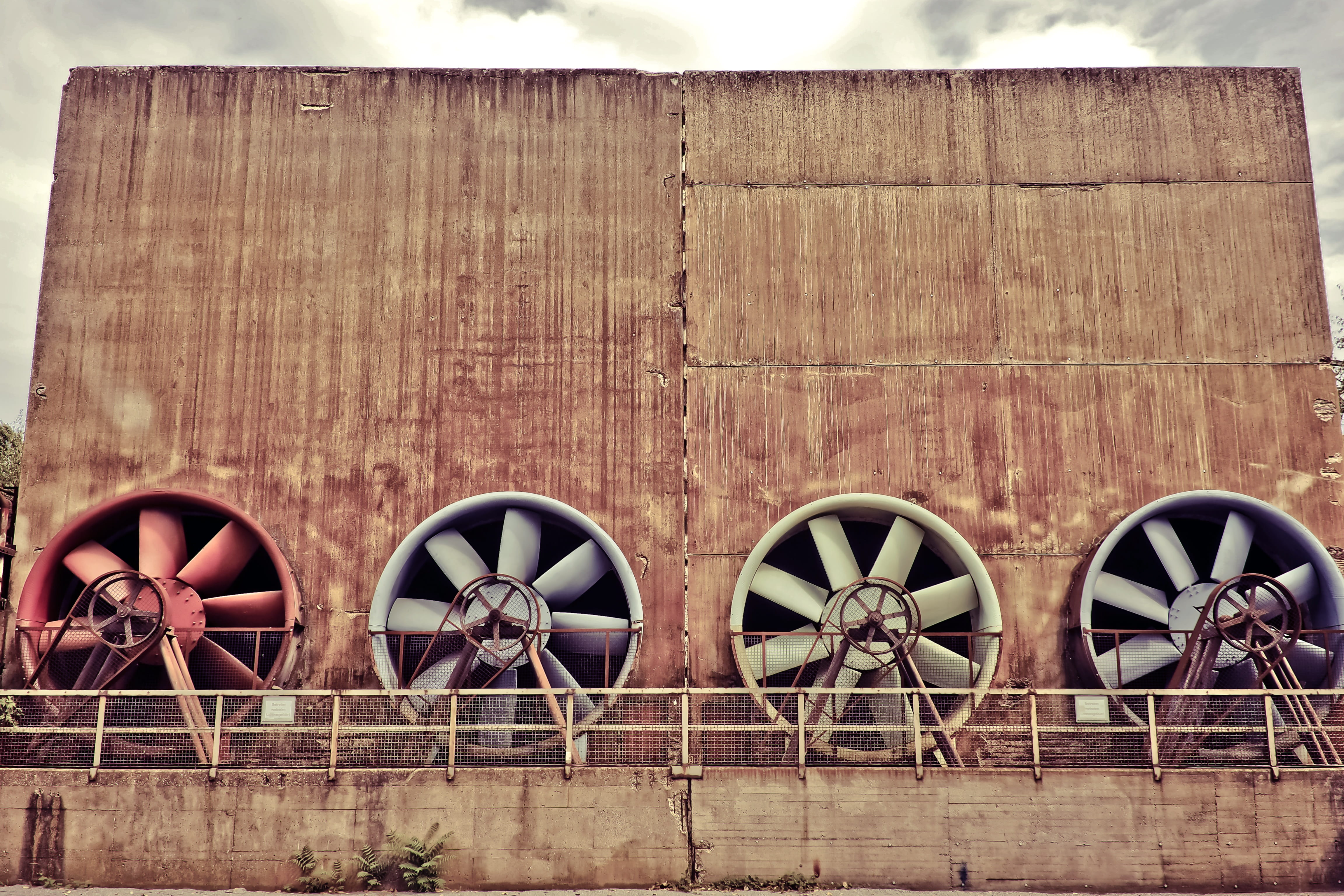 shape, energy, air duct, brown, fan, factory, built structure, building, industrial plant, current, water power, ventilation, old, building exterior, architecture, HD Wallpaper