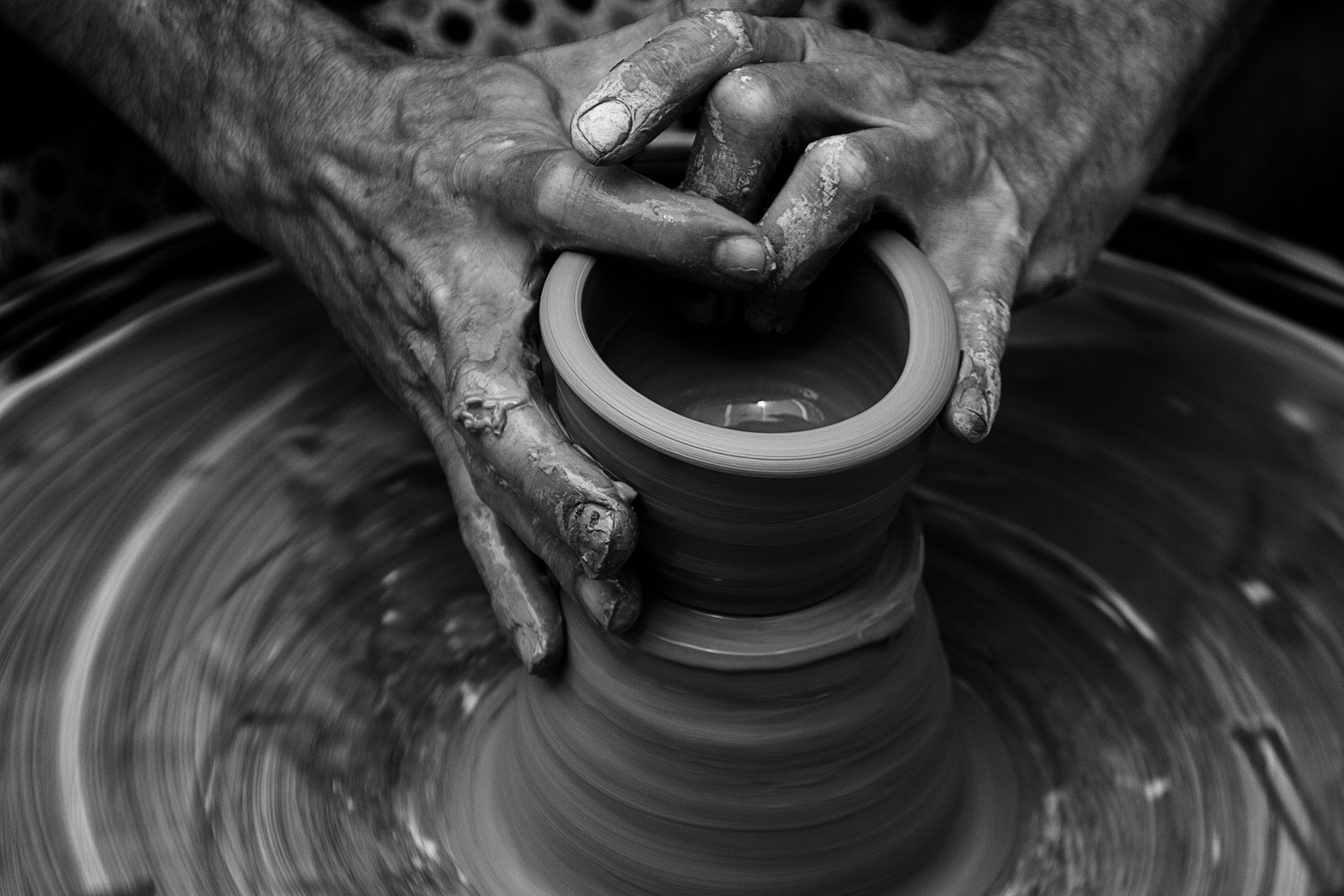 clay, molding a shape, wheel, pot, one person, 4K, mud, art, craft, occupation, working, skill, expertise, dirt, spinning, wrist, making, moulding, hand, HD Wallpaper