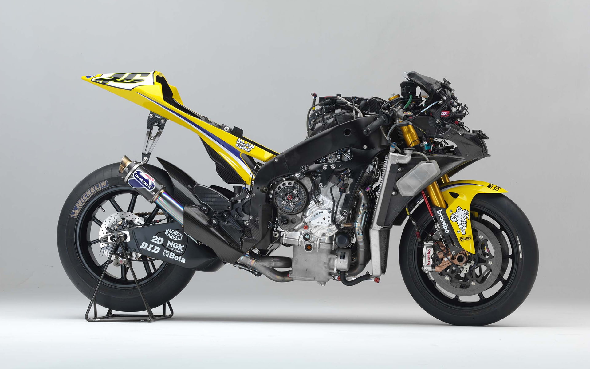 motorcycle, m, yamaha, m1, bikes, black, yellow, 1080P, hd, HD Wallpaper