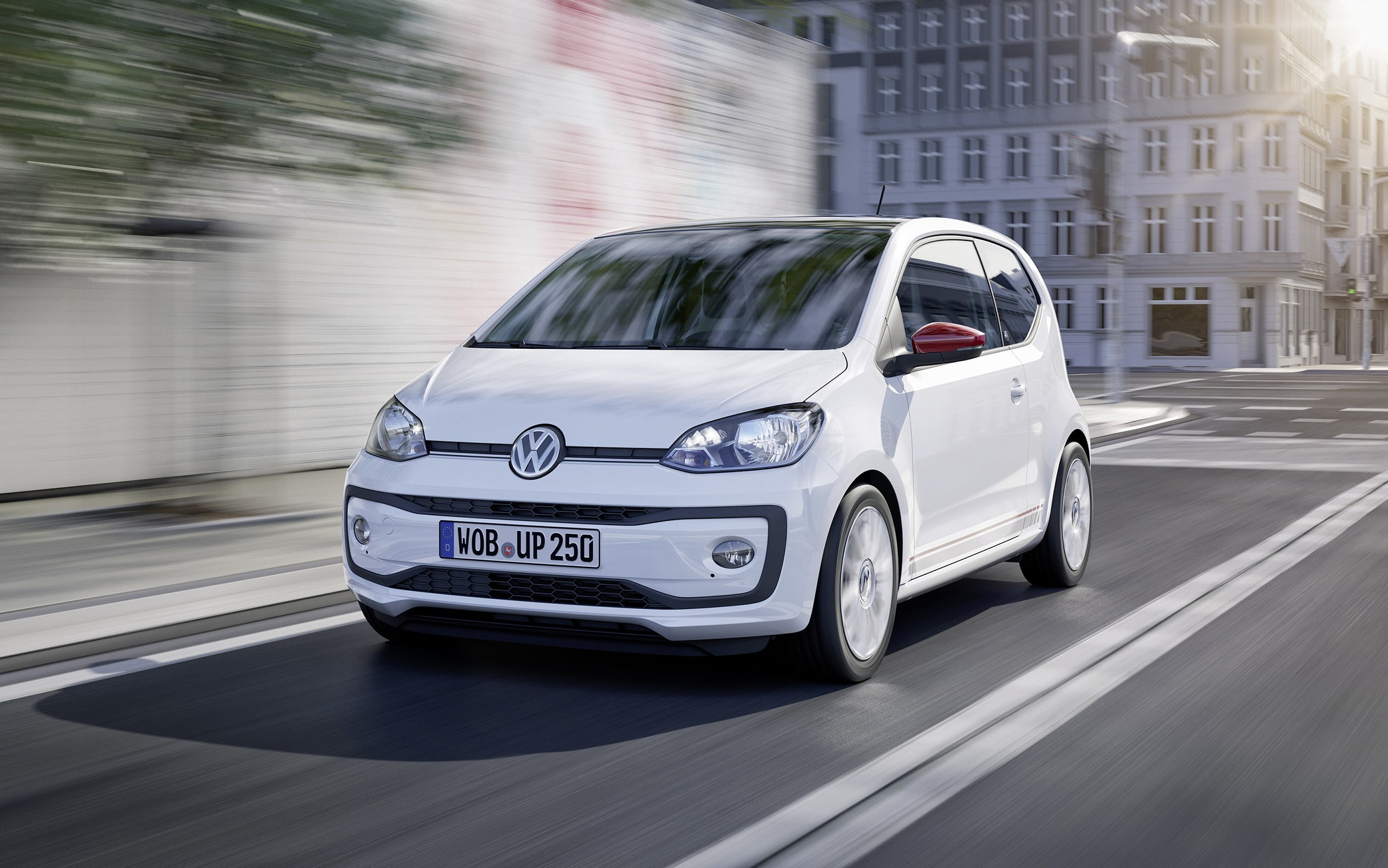 architecture, motion blur, built structure, motion, street, blurred motion, city, day, travel, road, Volkswagen Up!, silver colored, transportation, nature, HD Wallpaper