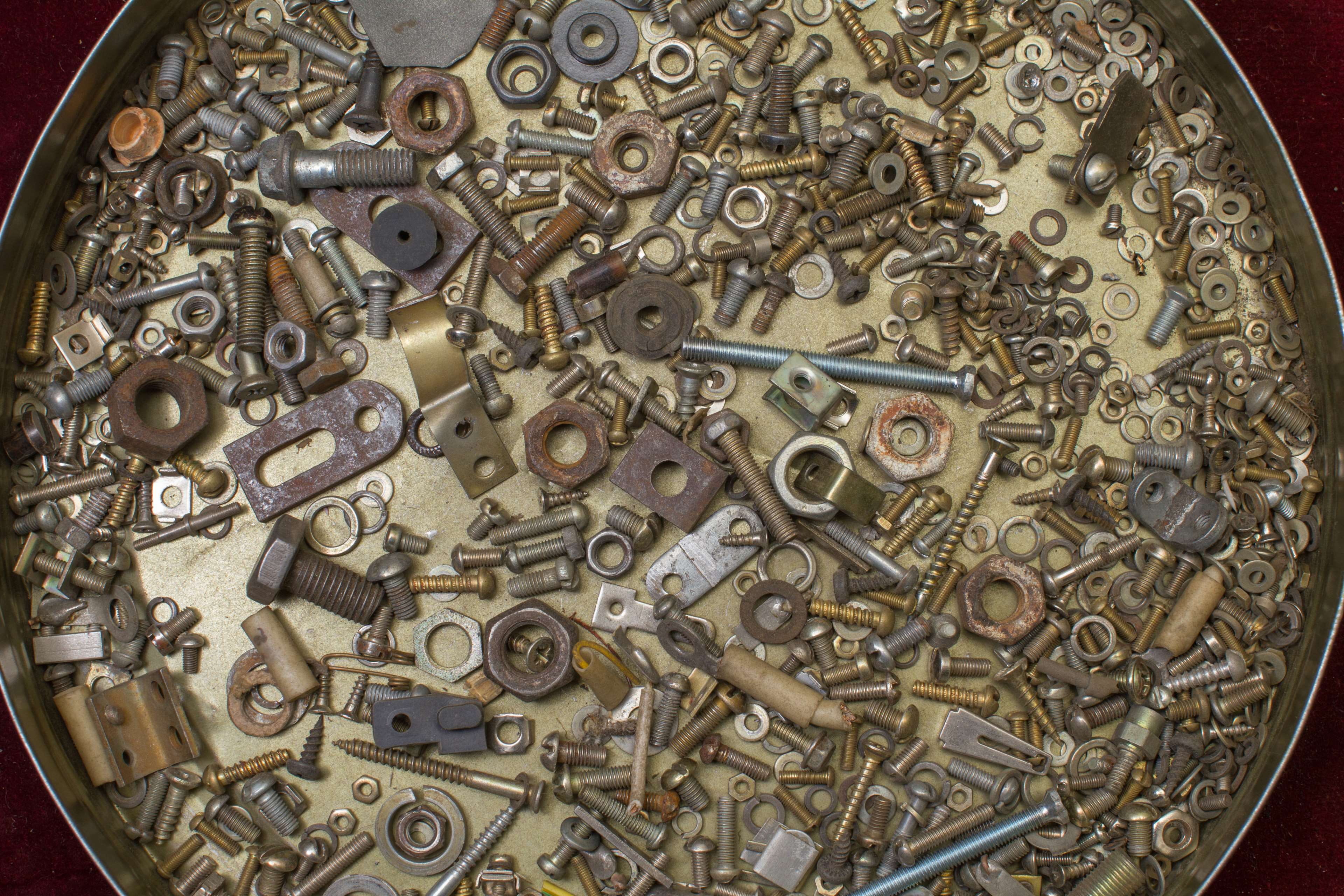 metal, rusted, studio shot, 4K, iron, steel, equipment, machinery, large group of objects, clock, collection, washer, tool, silver colored, engineering, HD Wallpaper