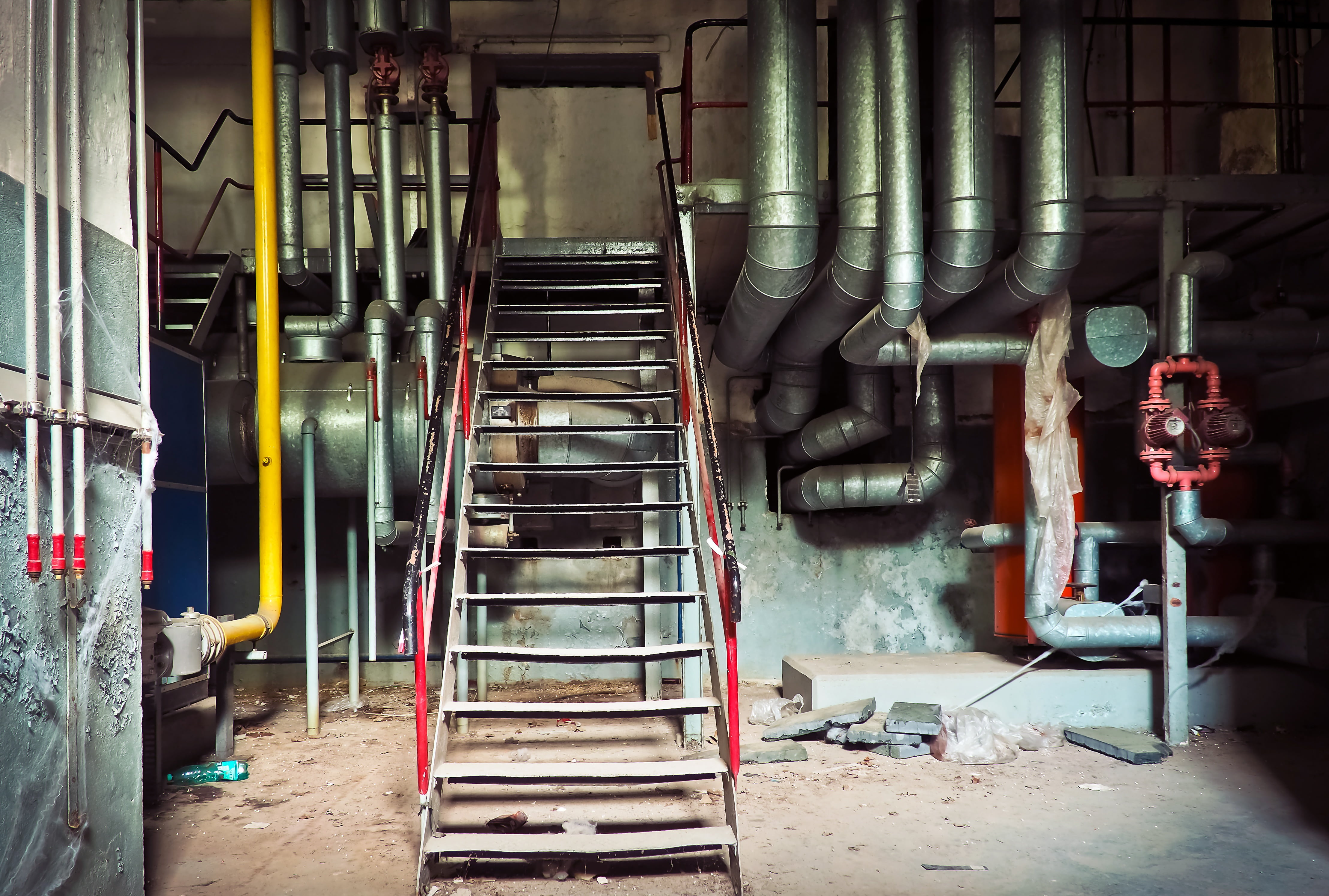 manufacturing equipment, factory, stainless, boiler room, run down, broken, lost places, pforphoto, transient, day, electric cabinet, underground, decay, HD Wallpaper