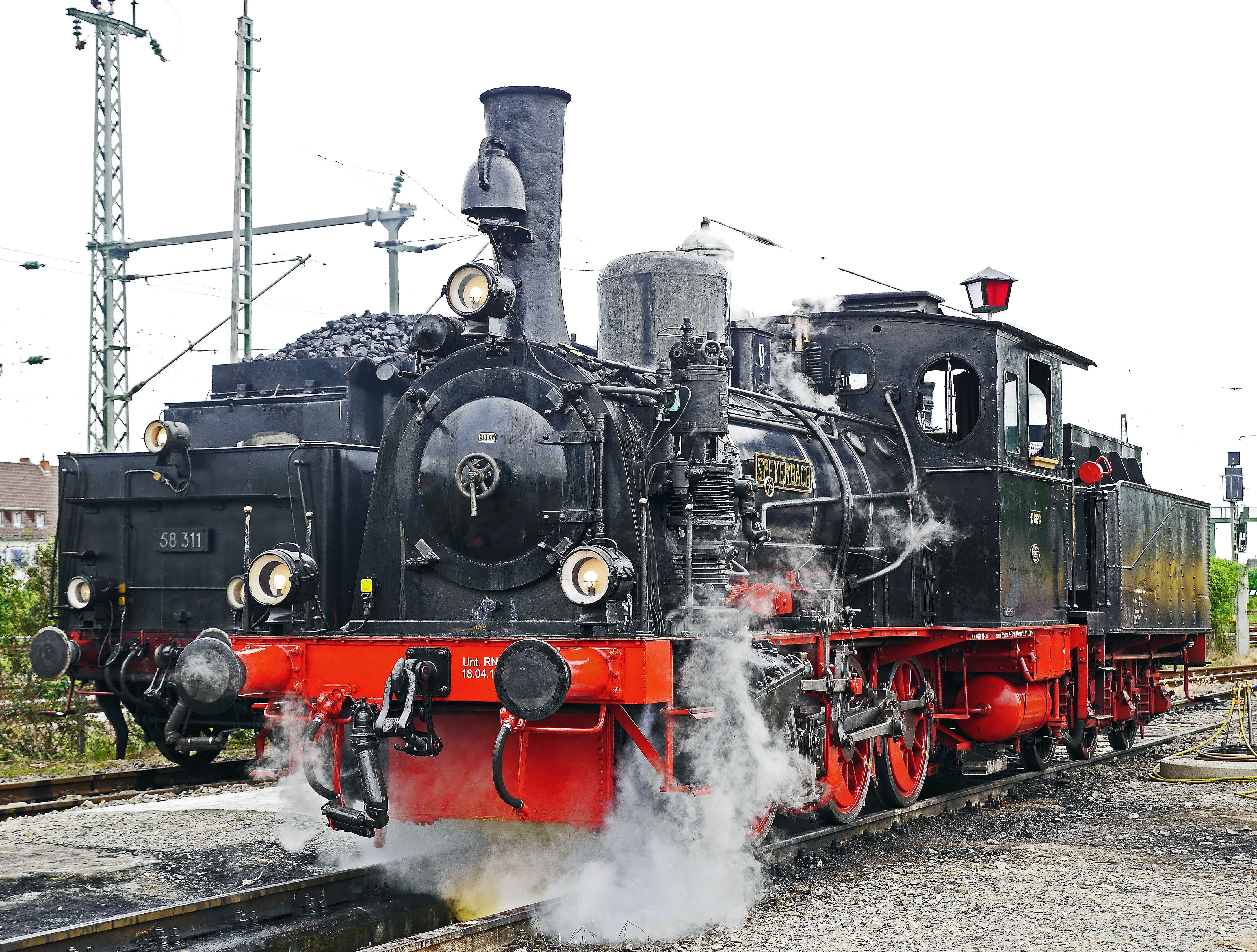 no people, secondary rail, track, travel, railway museum, railroad track, steam locomotive, land vehicle, coal handling, day, t 3, dgeg, neustadt an der weinstraße, HD Wallpaper