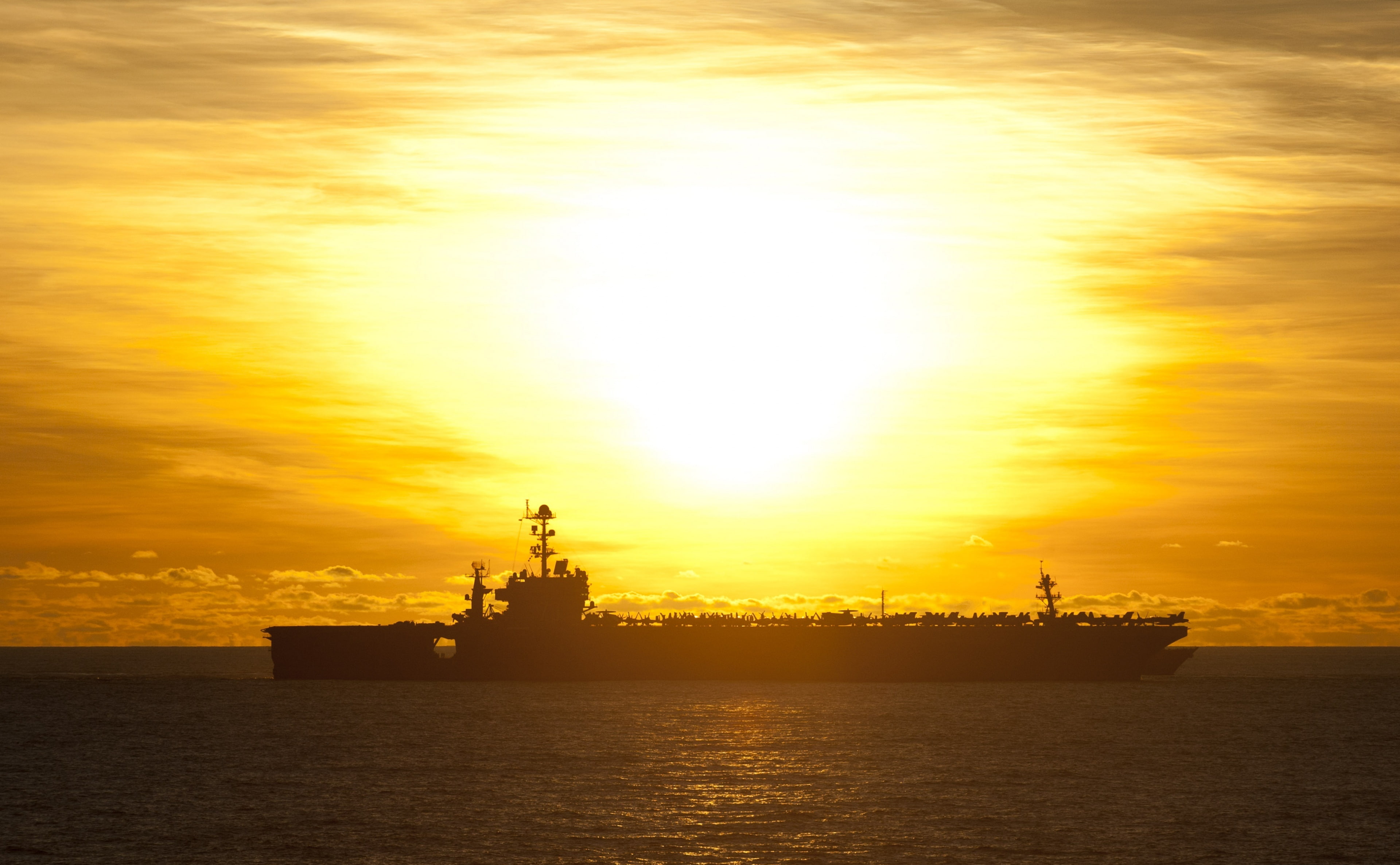 sunset, drilling rig, unrep, cloud - sky, forwarddeployed, cruiser, usscowpens, guidedmissilecruiser, flightoperations, nature, cg, 7thfleet, sailors, cowpens, HD Wallpaper
